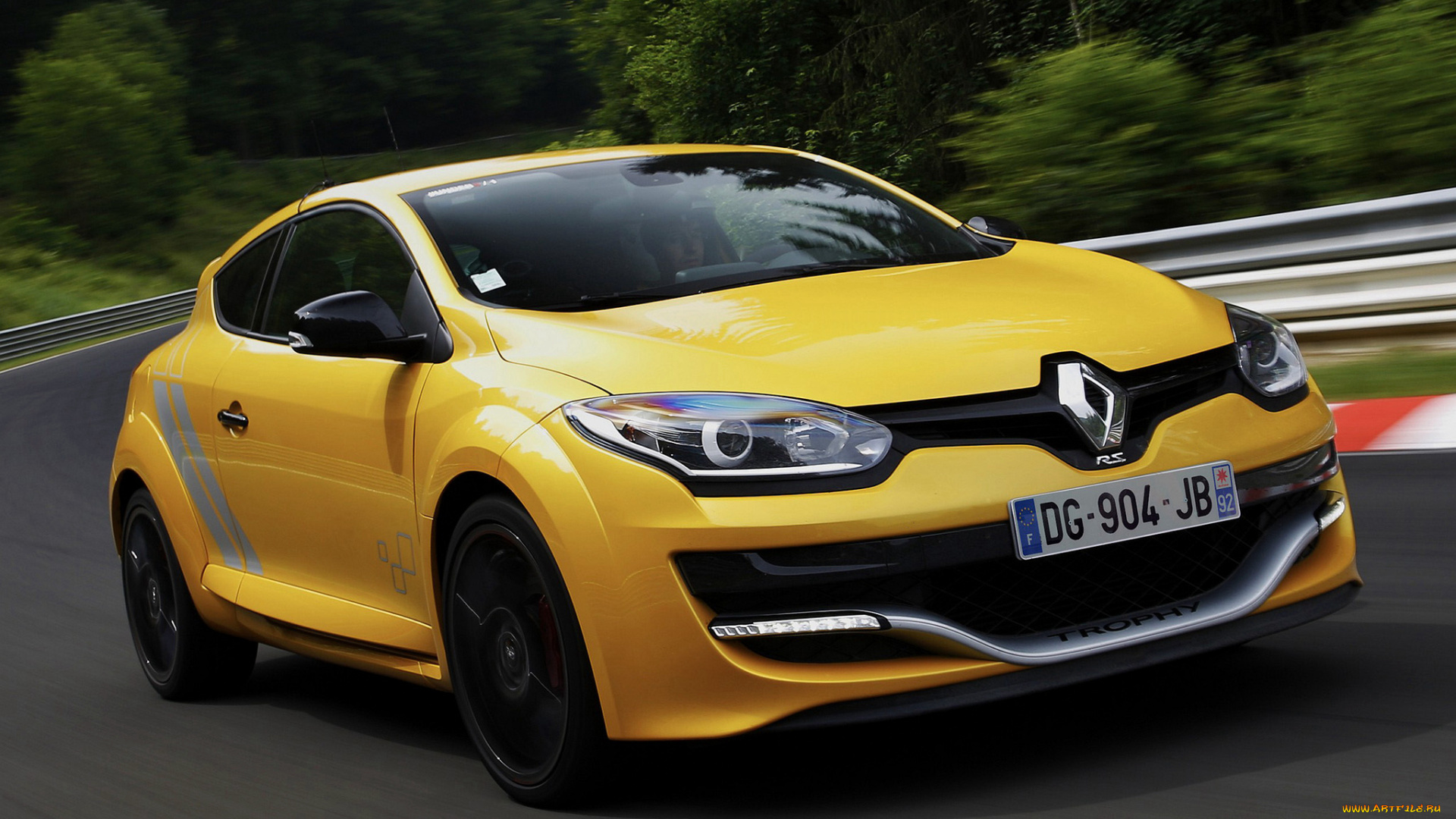 автомобили, renault, mеgane, r, s, 275, trophy, 2014г, желтый