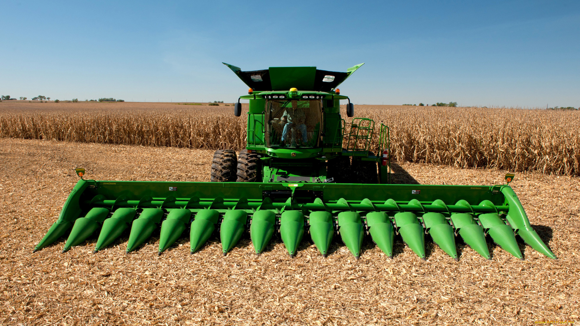 john, deere, s, serie, harvester, with, cornhead, in, iowa, техника, комбайны, джон, дир, фирма, сша