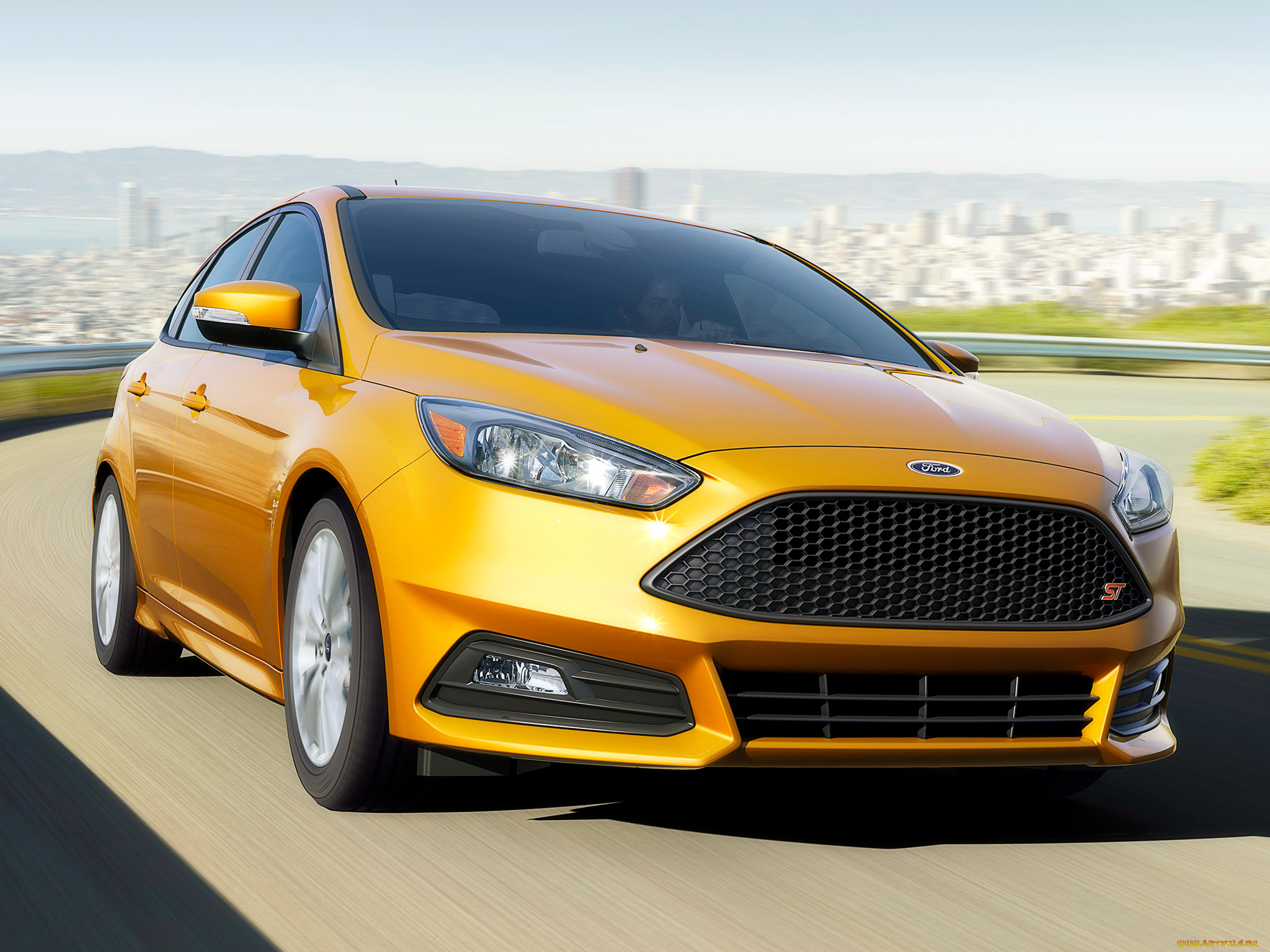 автомобили, ford, focus, st, 2014г, желтый