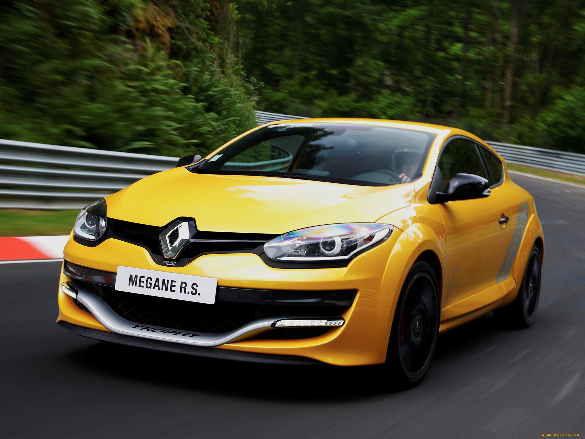 автомобили, renault, mеgane, r, s, 275, trophy, 2014г, желтый