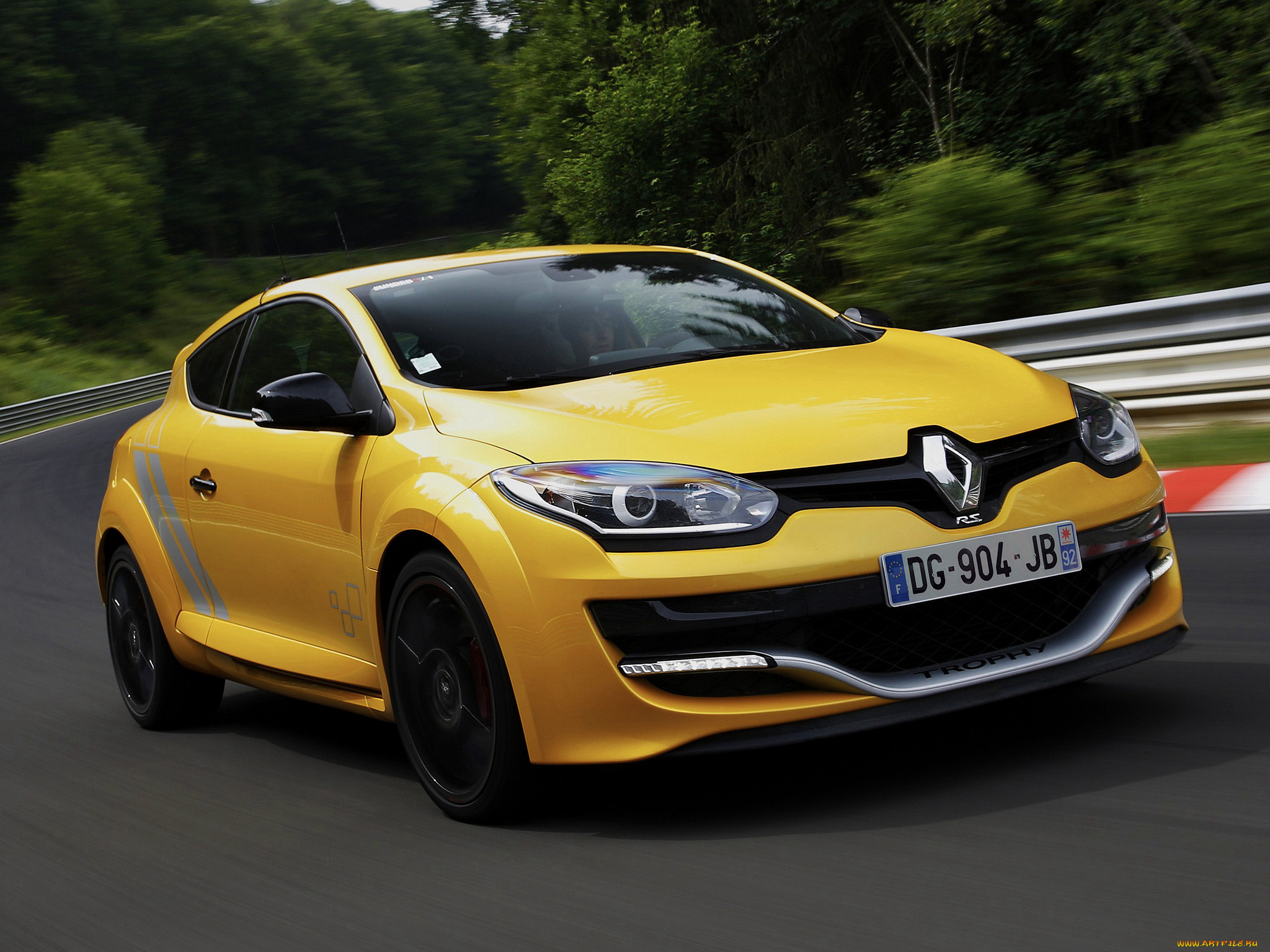 автомобили, renault, mеgane, r, s, 275, trophy, 2014г, желтый