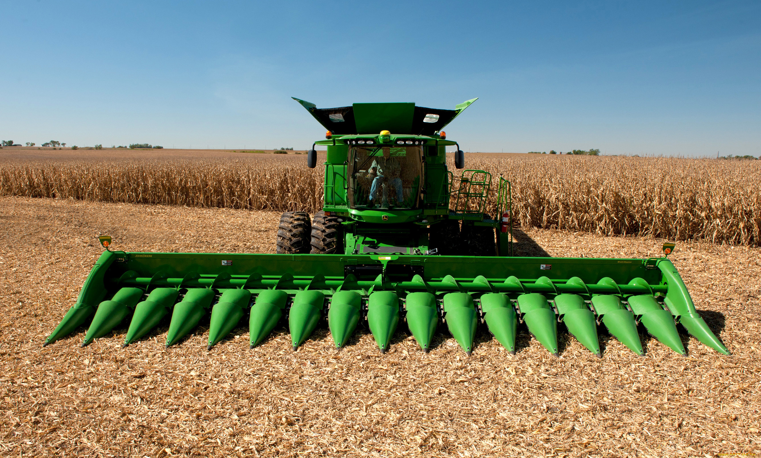 john, deere, s, serie, harvester, with, cornhead, in, iowa, техника, комбайны, джон, дир, фирма, сша