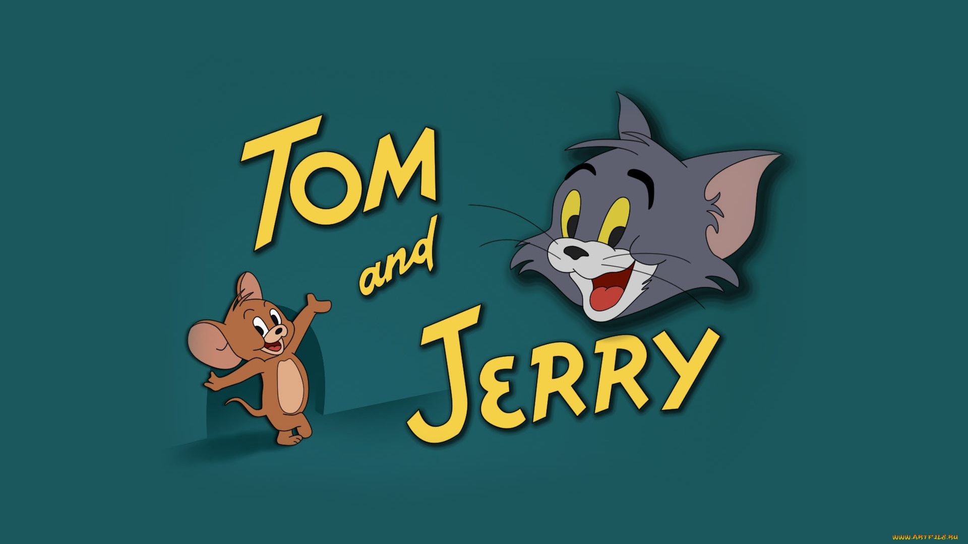 мультфильмы, tom, and, jerry, мышь, фон, кот