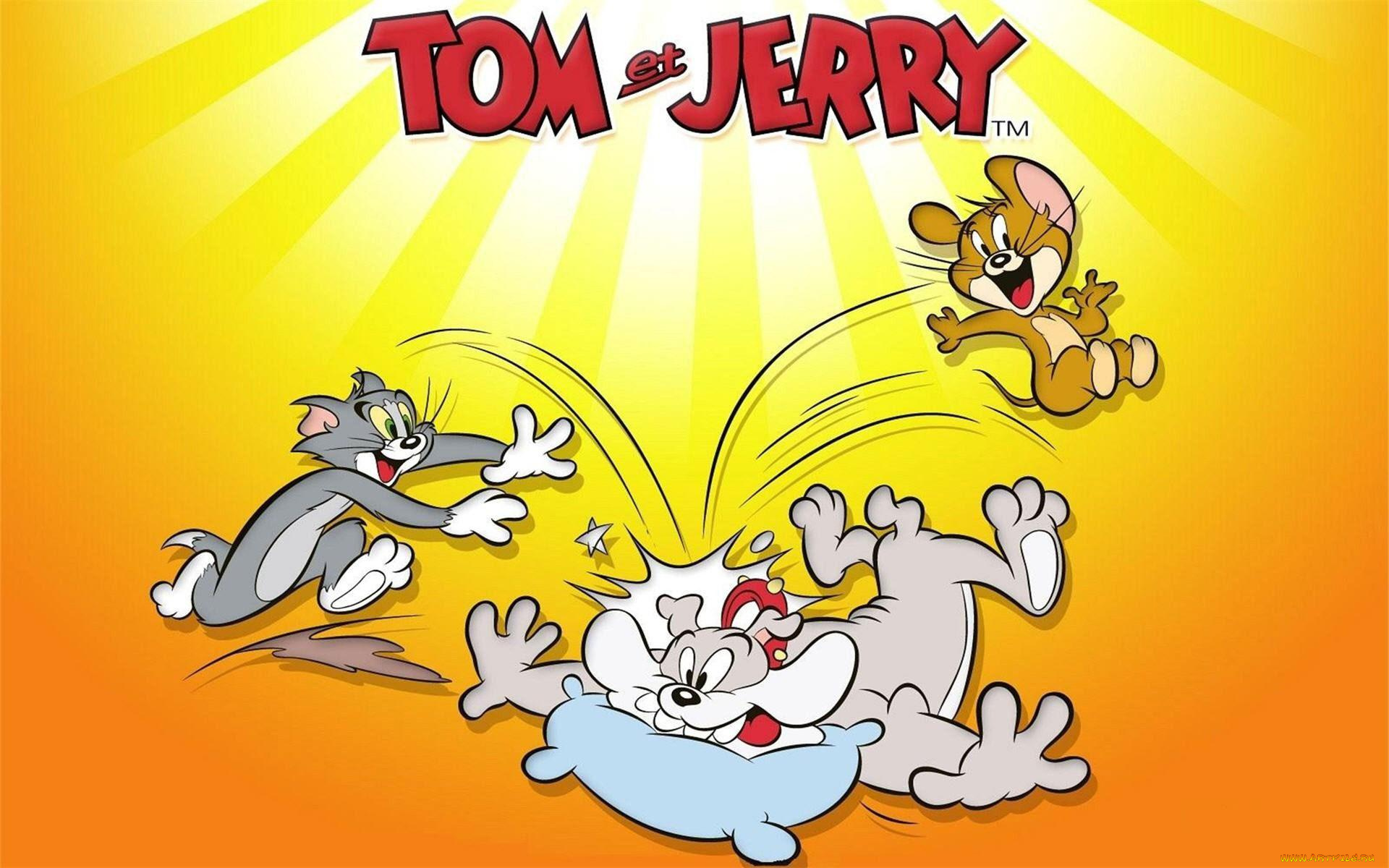 мультфильмы, tom, and, jerry, кот, фон, мышка, собака