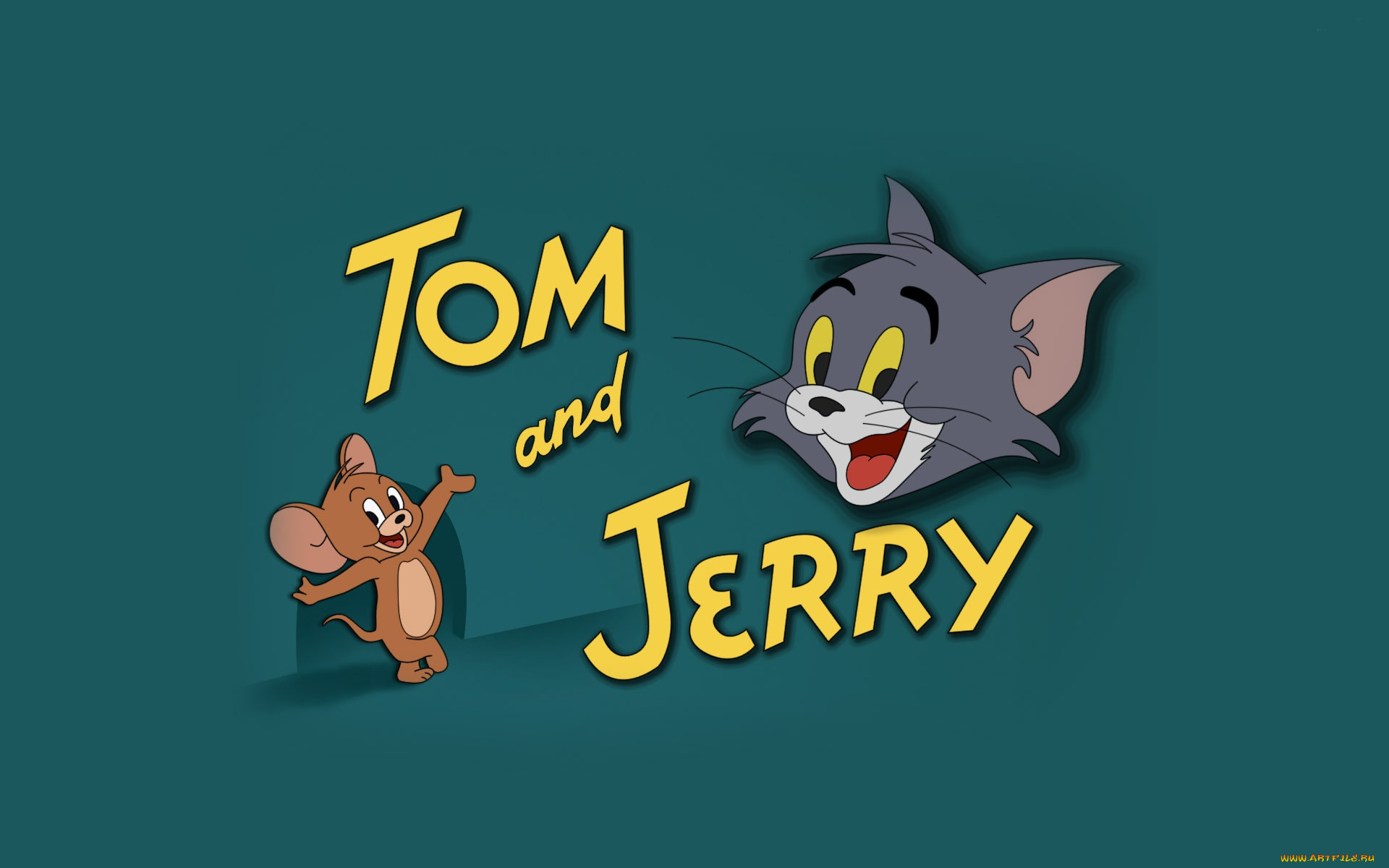 мультфильмы, tom, and, jerry, мышь, фон, кот