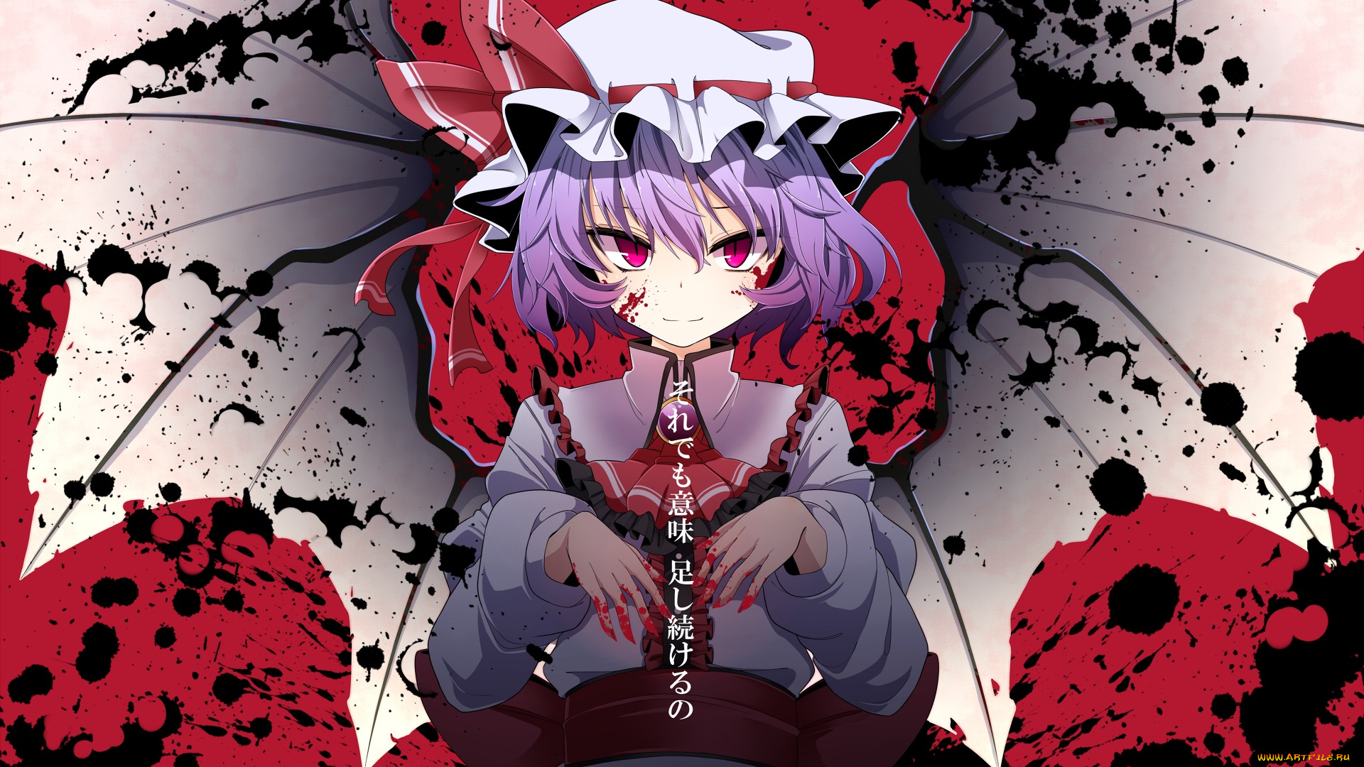 аниме, touhou, девушка, взгляд, фон