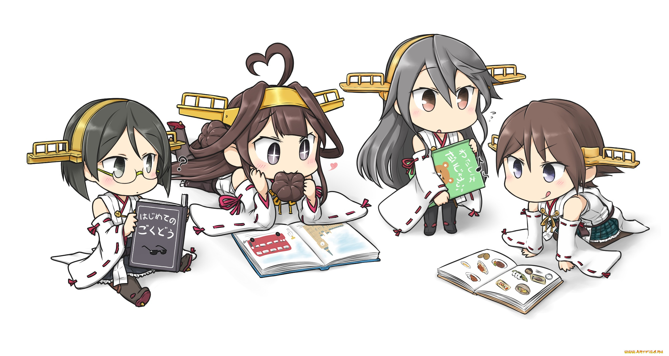 аниме, kantai, collection, фон, взгляд, девушки