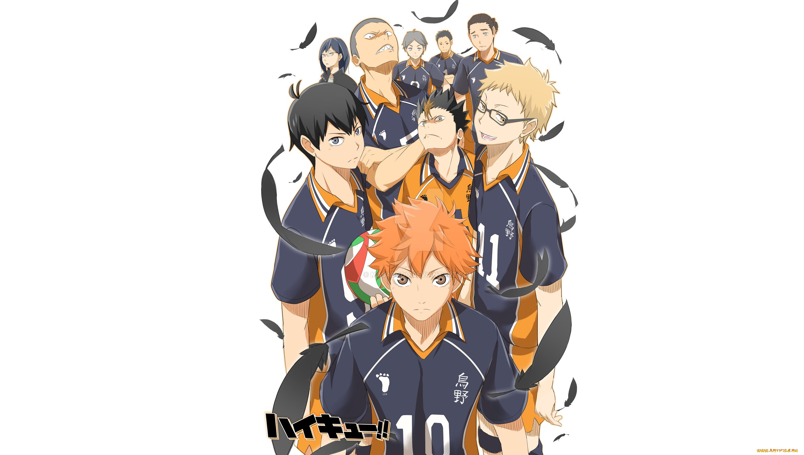 аниме, haikyuu, команда, парни, карасуно