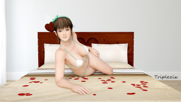 Картинка 3д+графика аниме+ anime интерьер кровать фон взгляд девушка