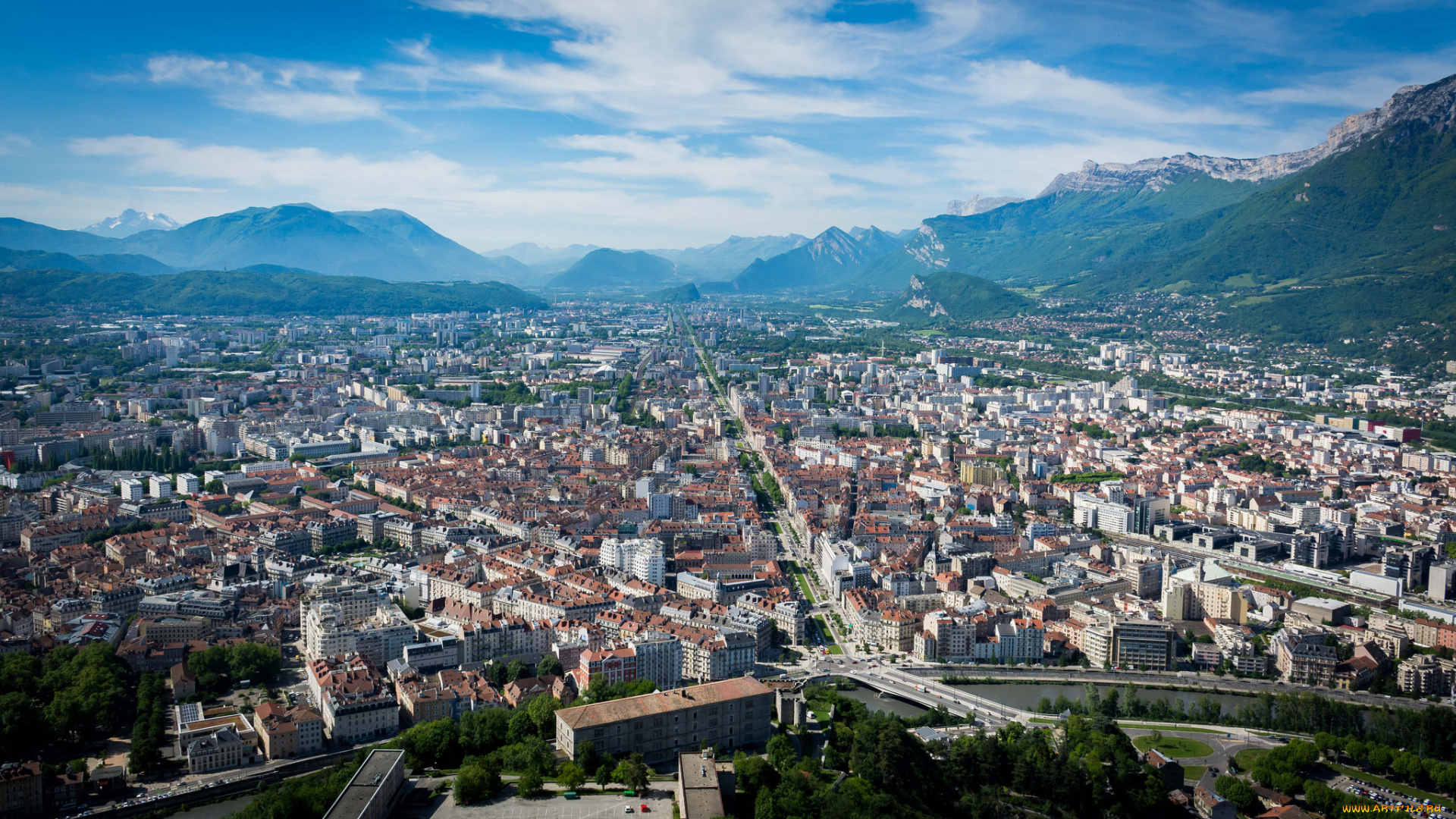 grenoble, города, -, панорамы, простор