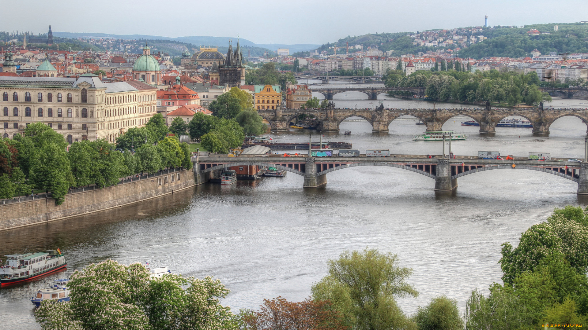 prague, , bridges, over, the, river, vltava, города, прага, , Чехия, мосты, река