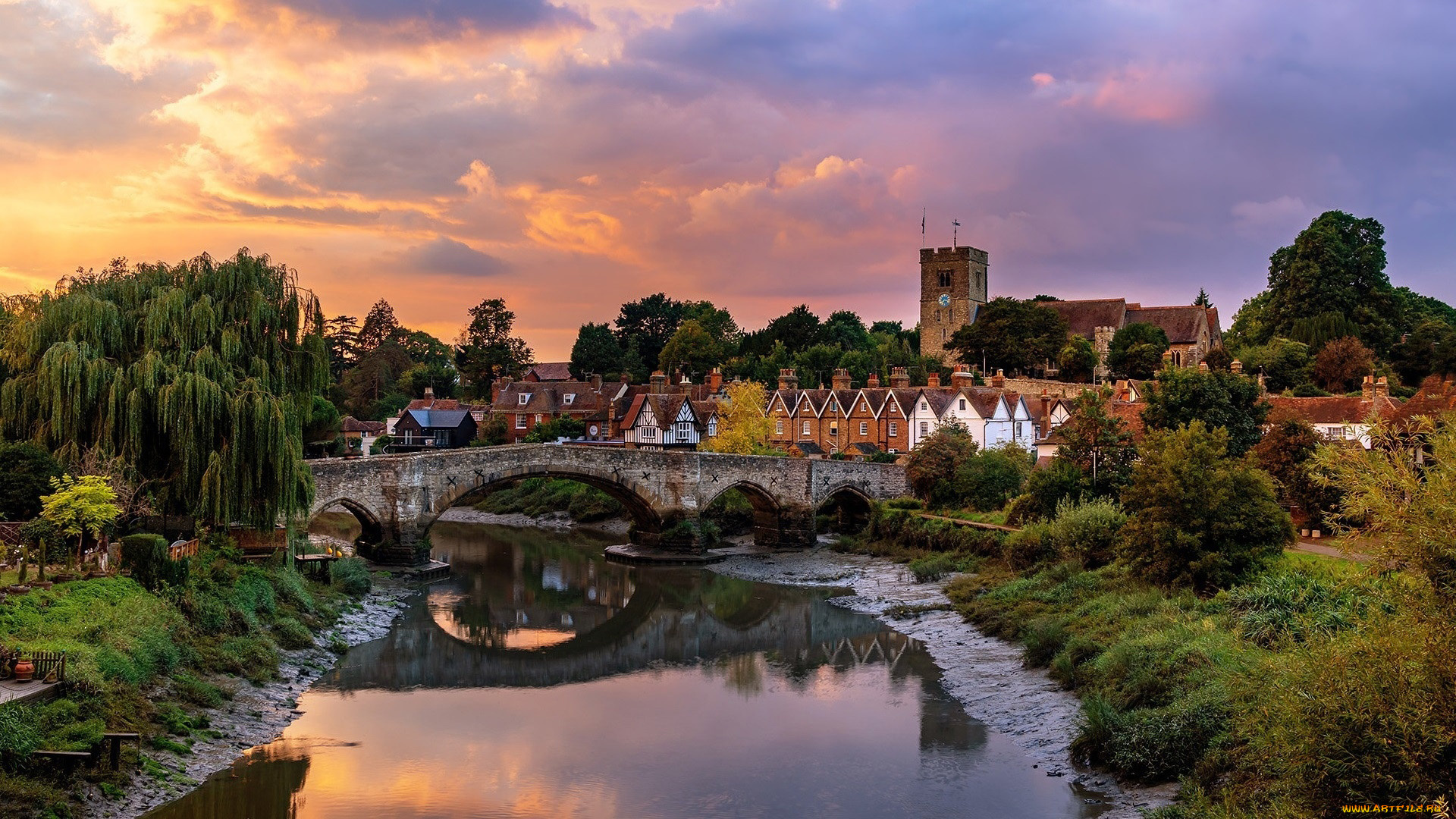 aylesford, kent, england, города, -, мосты