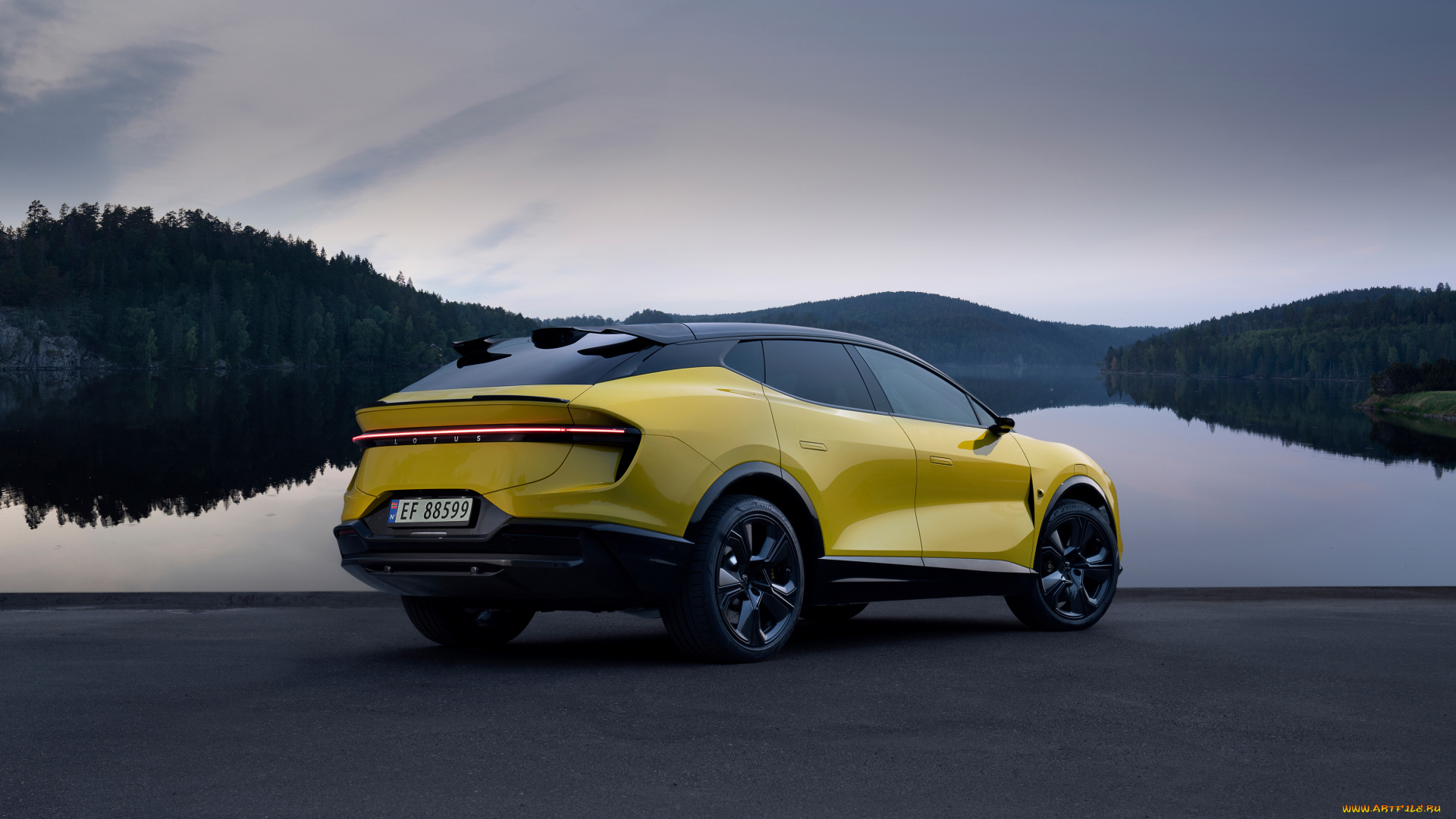 lotus, eletre, s, 2023, автомобили, lotus, eletre, s, лотус, кроссовер, вид, сзади, озеро