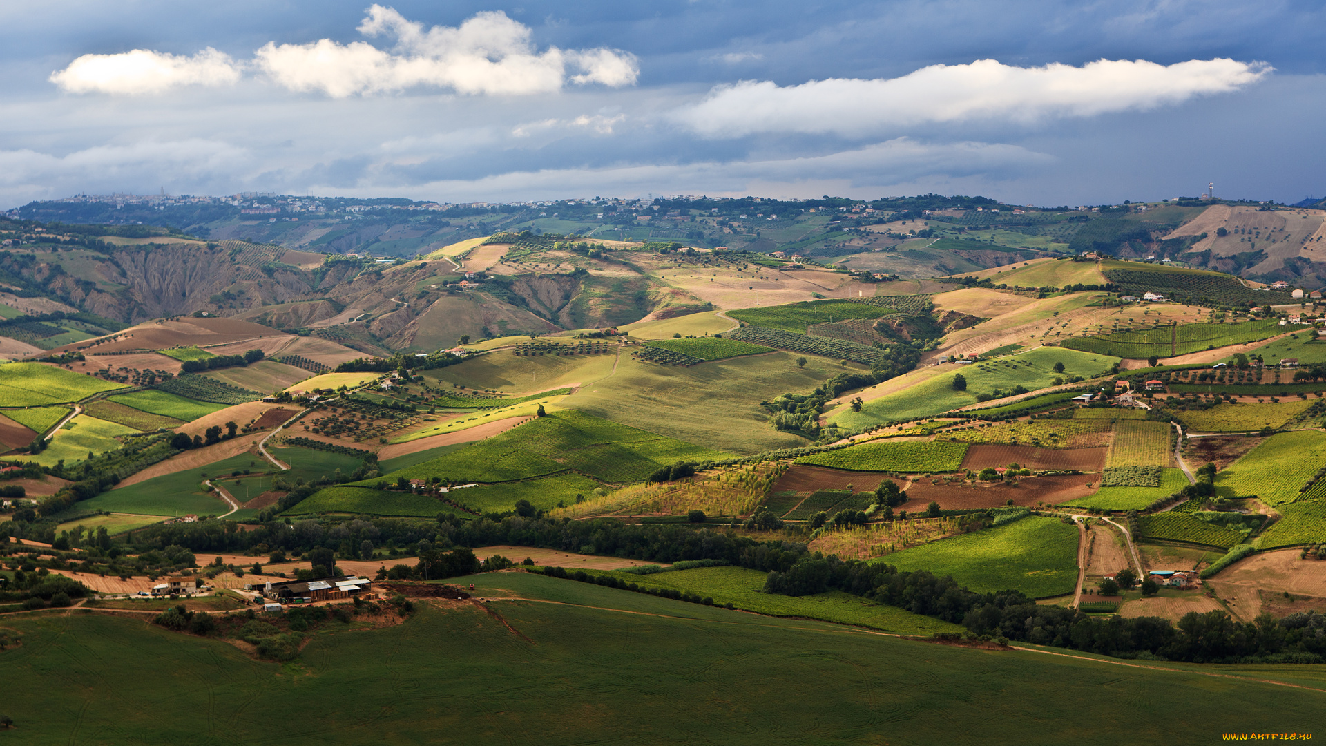 abruzzo, italy, природа, поля, пейзаж