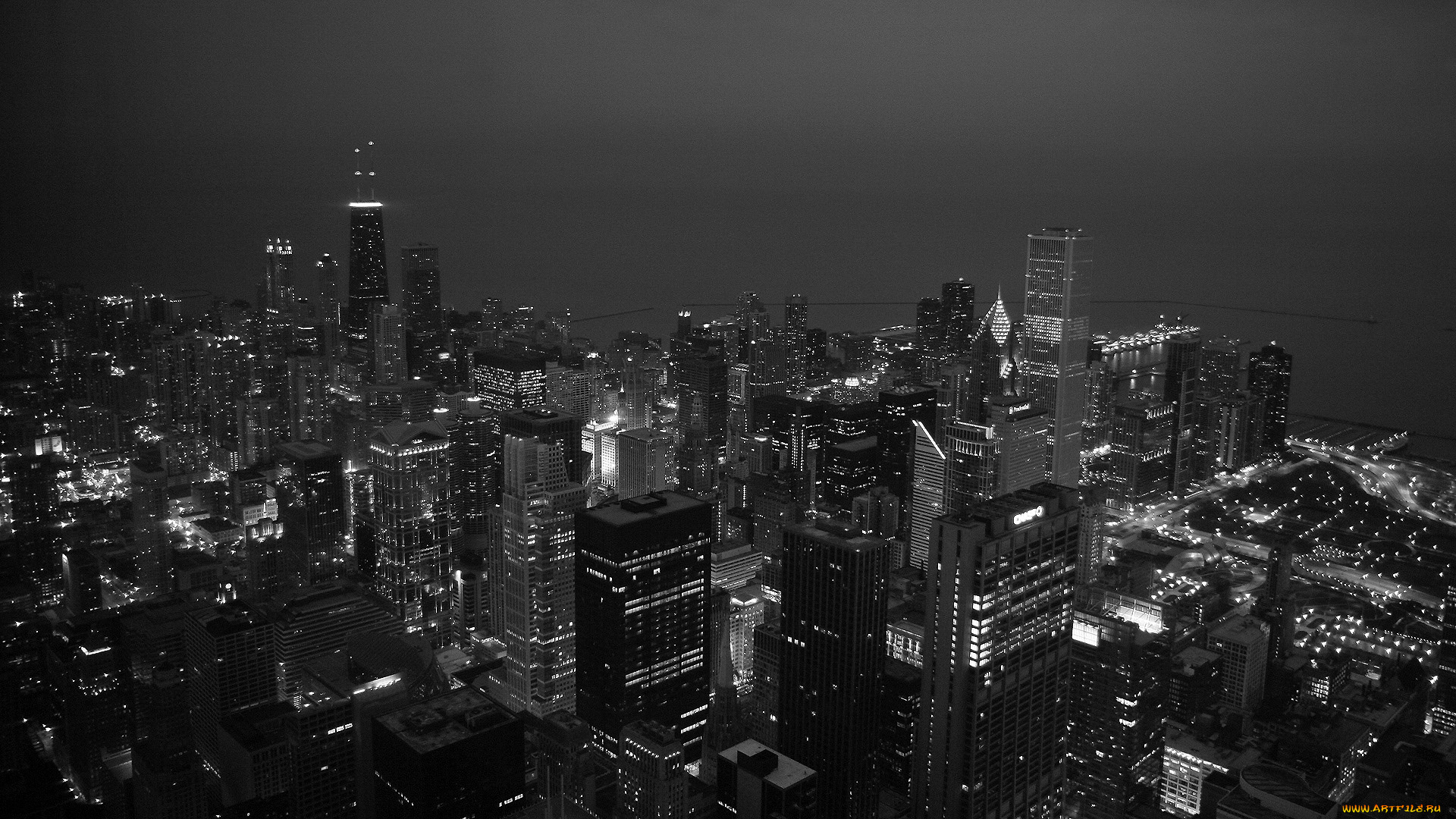 города, Чикаго, сша, город, дома, ночь