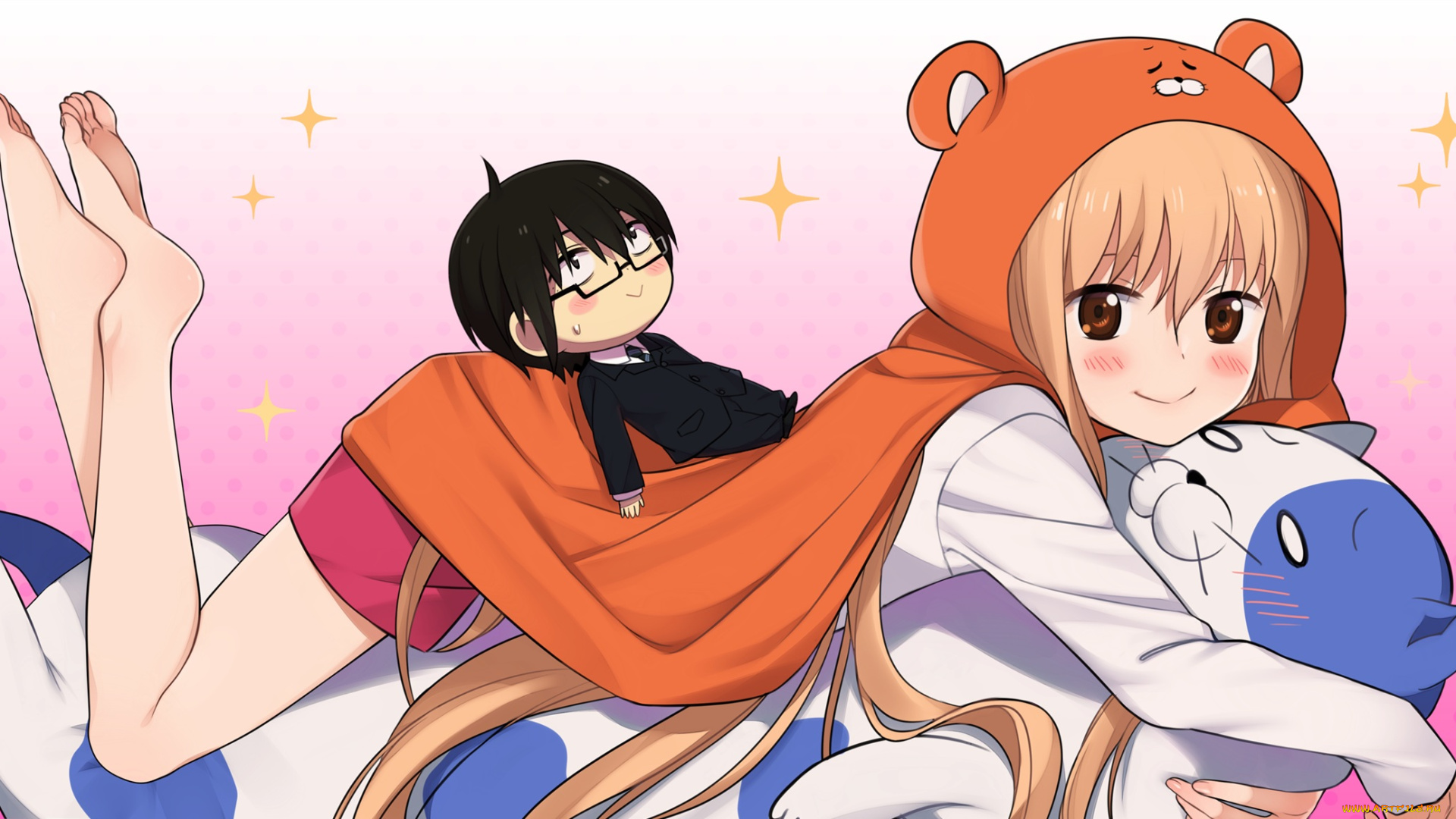 аниме, unknown, , другое, капюшон, игрушка, девушка, арт, eventh7, doma, umaru, himouto, umaru-chan