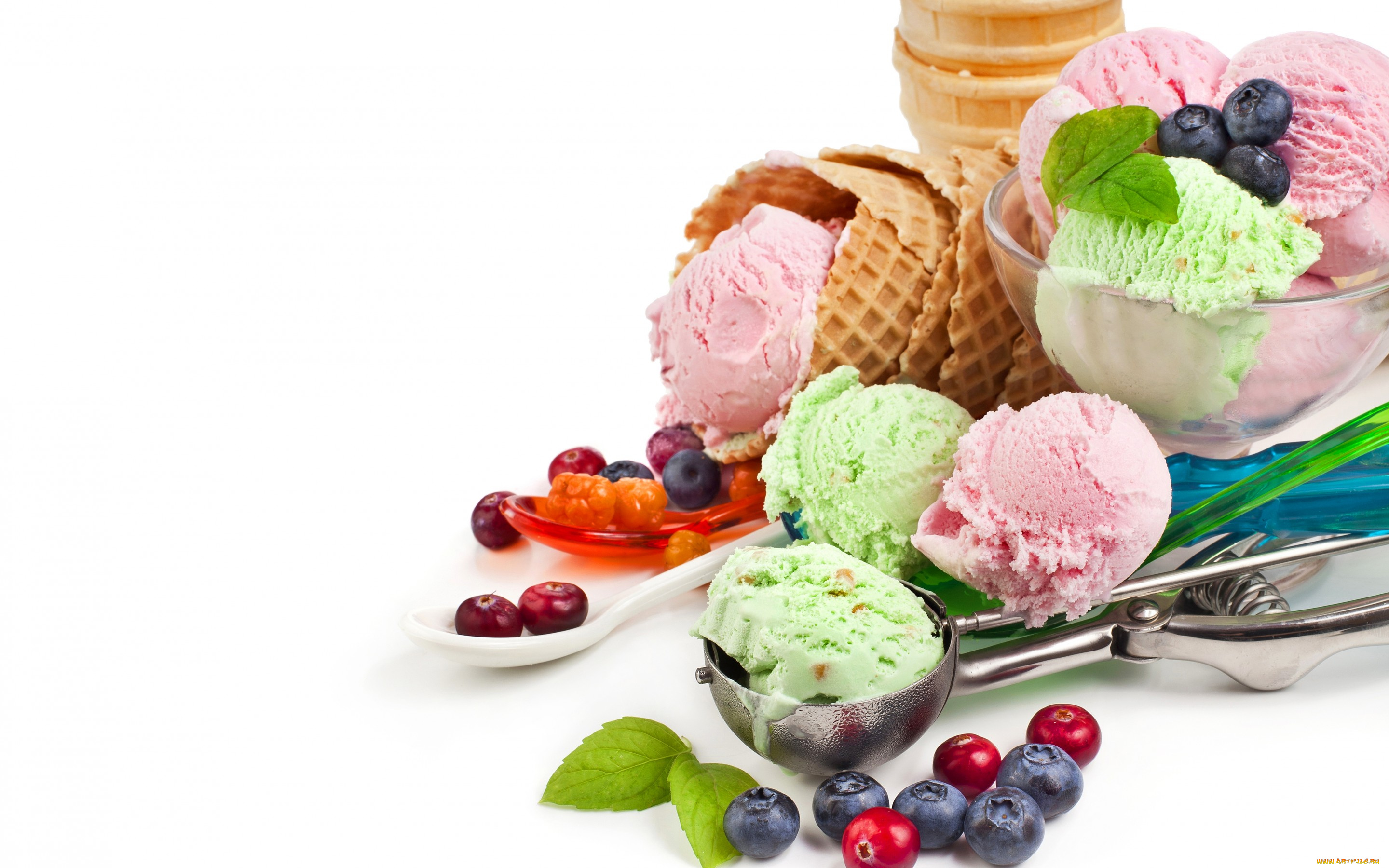 еда, мороженое, , десерты, dessert, ice, cream, blueberry, клюква, черника, ягоды, десерт, вафли