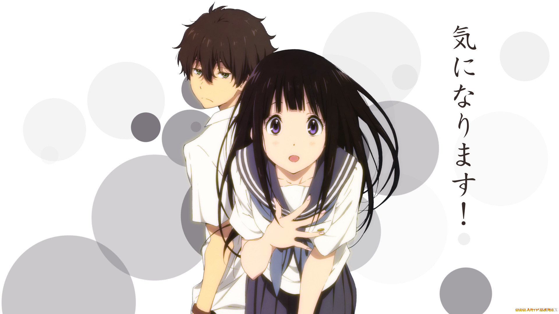 аниме, hyouka, фон, взгляд, девушка