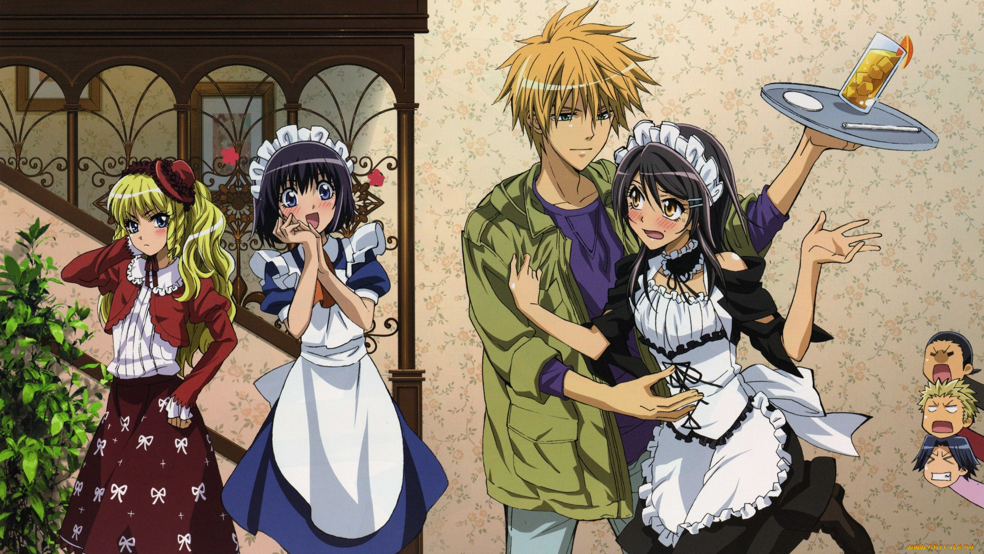 аниме, kaichou, wa, maid-sama, персонажи