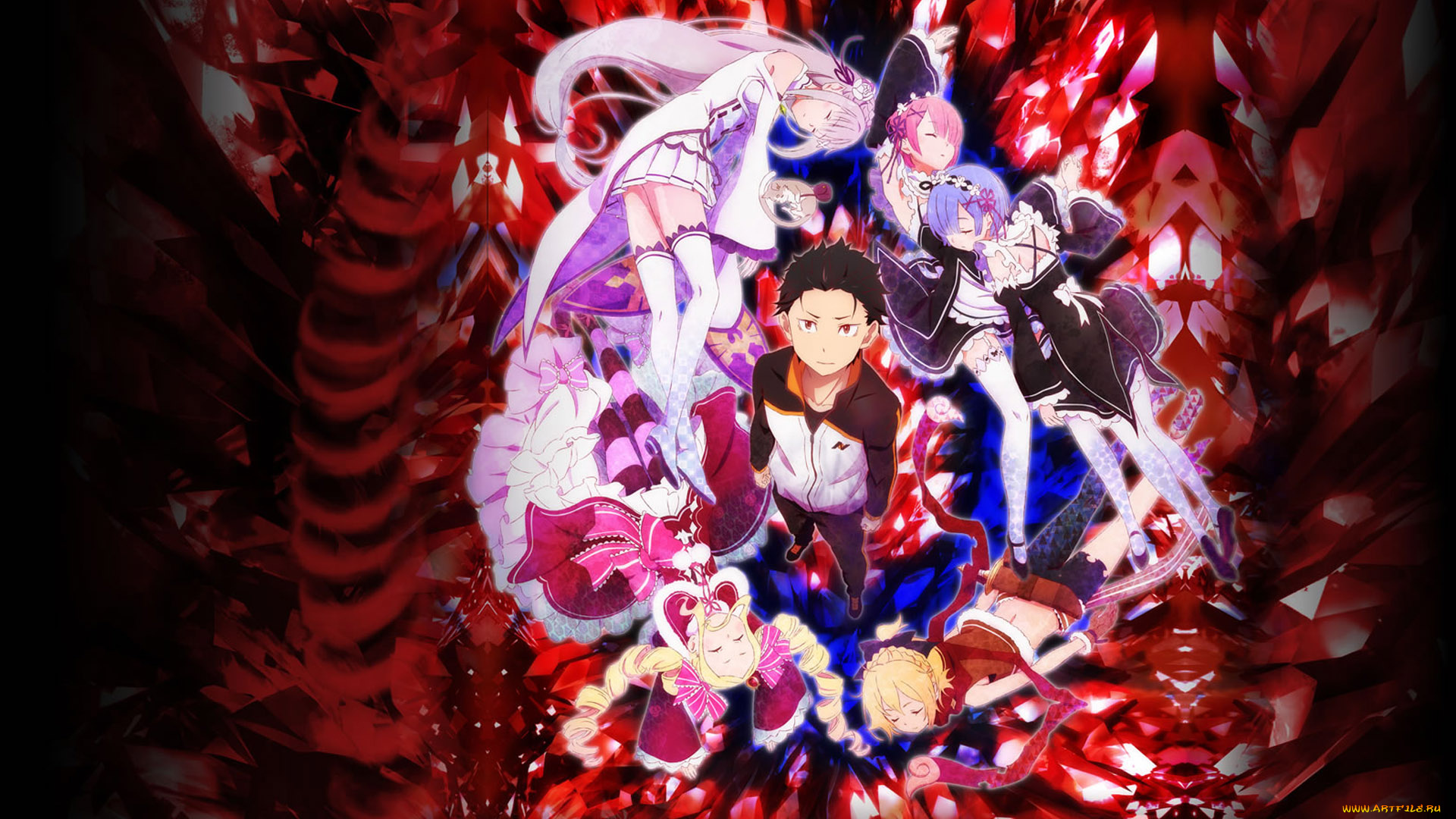 аниме, re, , zero, kara, hajimeru, isekai, seikatsu, субару, персонажи