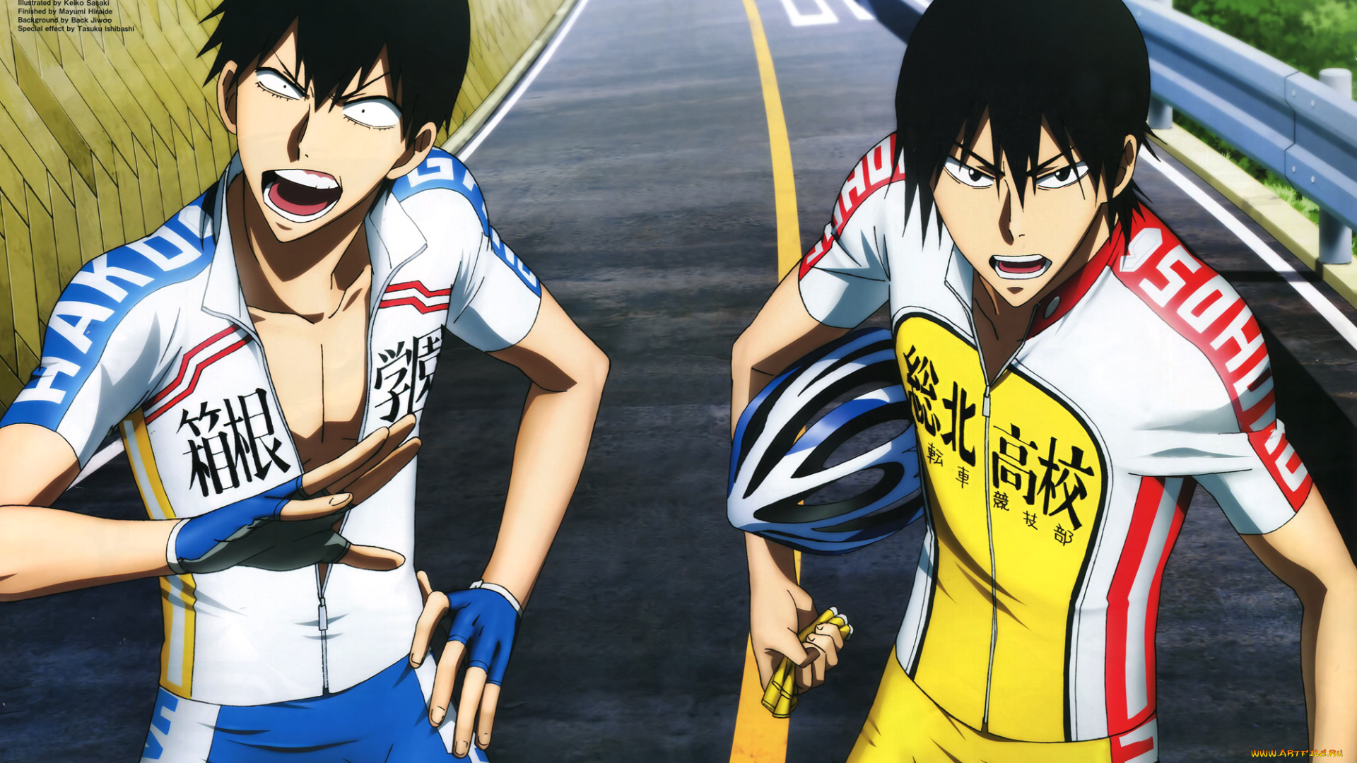 аниме, yowamushi, pedal, парни