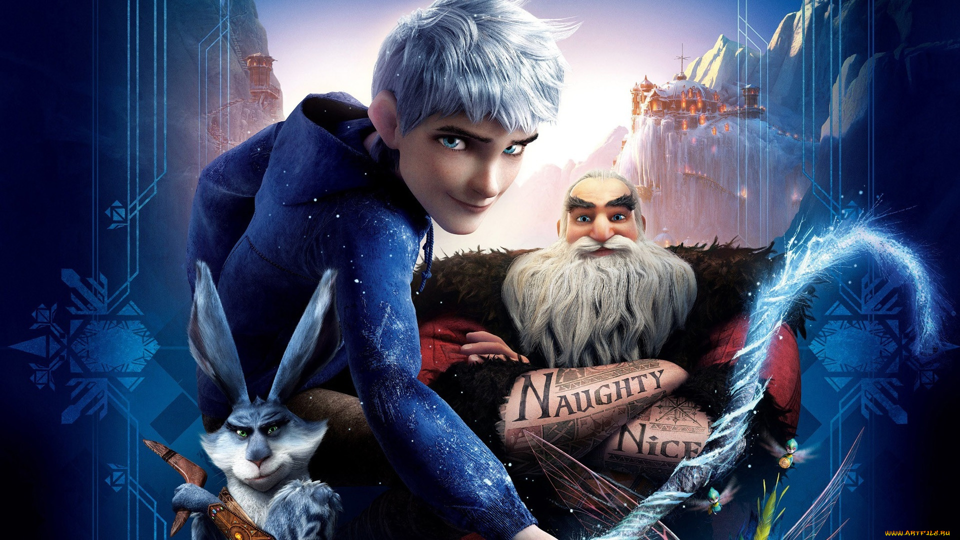 мультфильмы, rise, of, the, guardians, синий, ледяной, джек, jack, frost, rise, of, guards, хранители, снов