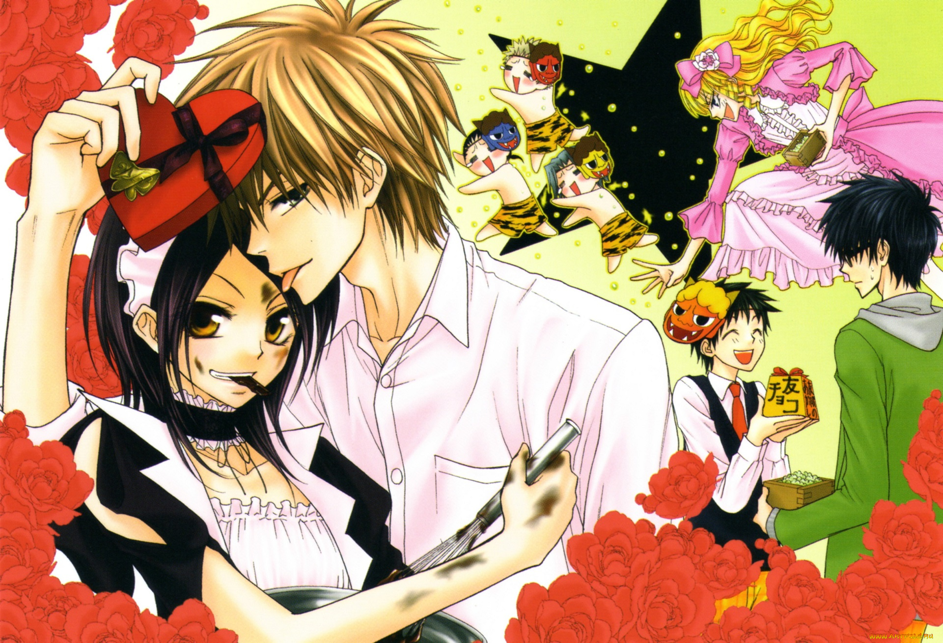 аниме, kaichou, wa, maid-sama, пара, персонажи