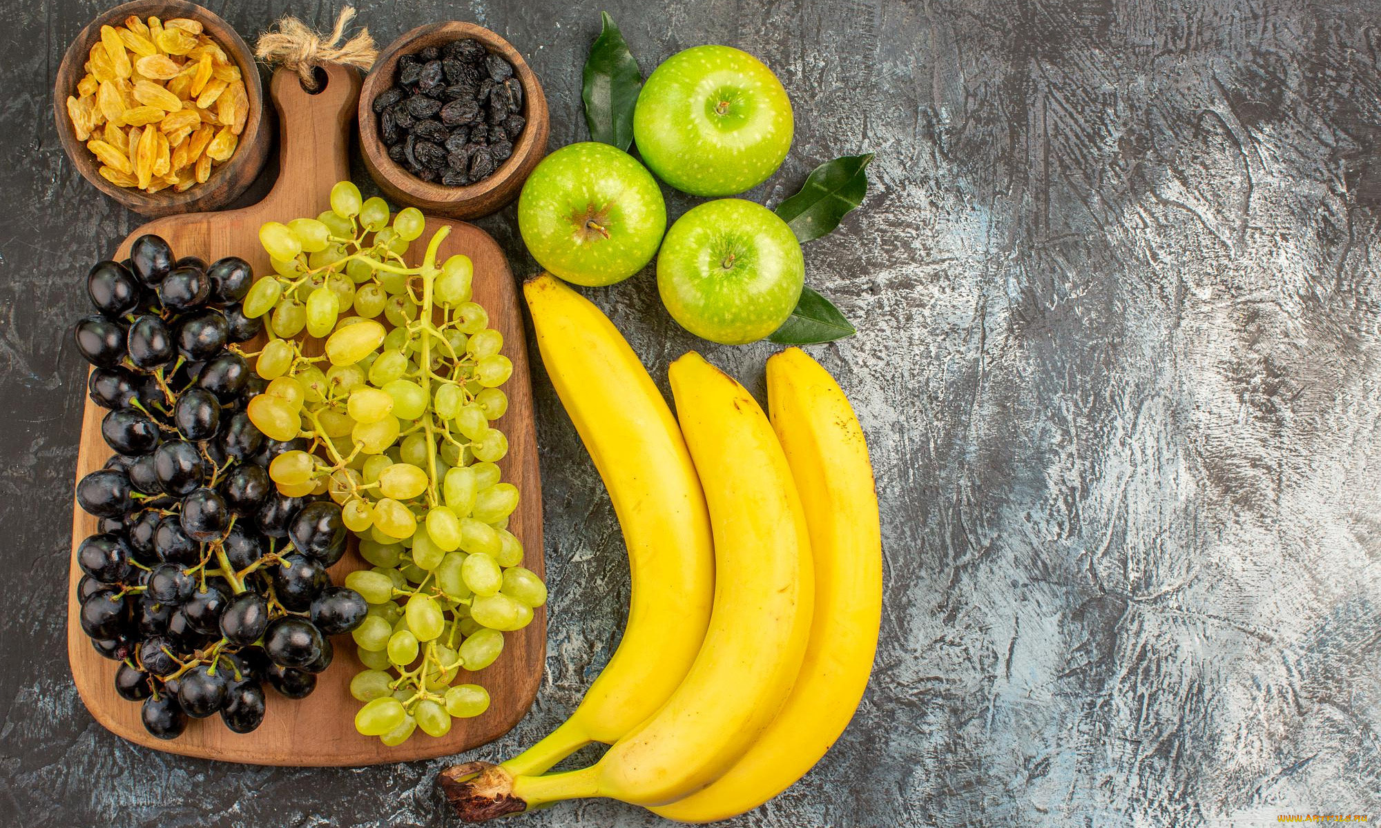 еда, фрукты, , ягоды, виноград, изюм, яблоки, бананы