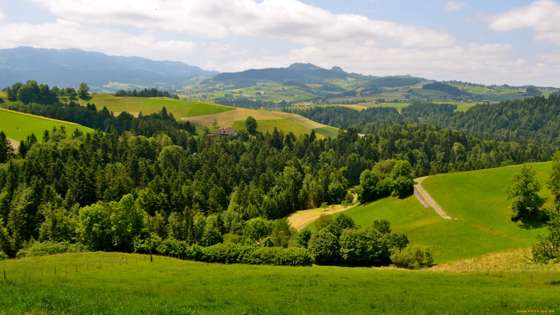 switzerland, rueggisberg, природа, пейзажи, луга