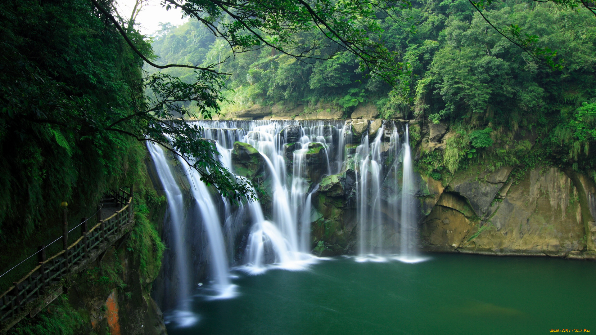 taiwan, shifen, waterfall, природа, водопады