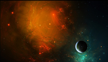 Картинка космос арт туманность свет звезды планеты