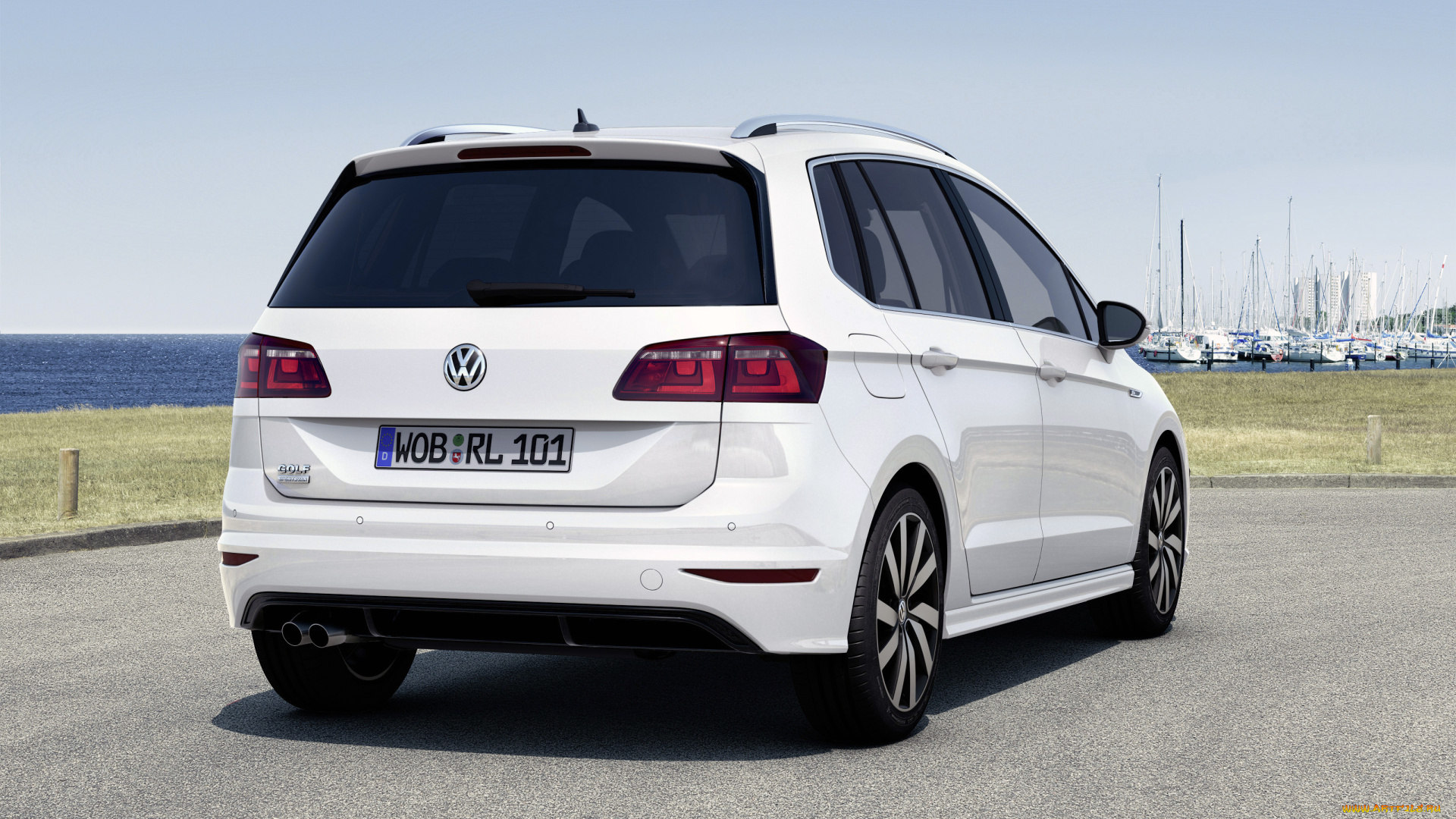 автомобили, volkswagen, sportsvan, светлый, golf, 2015г, r-line