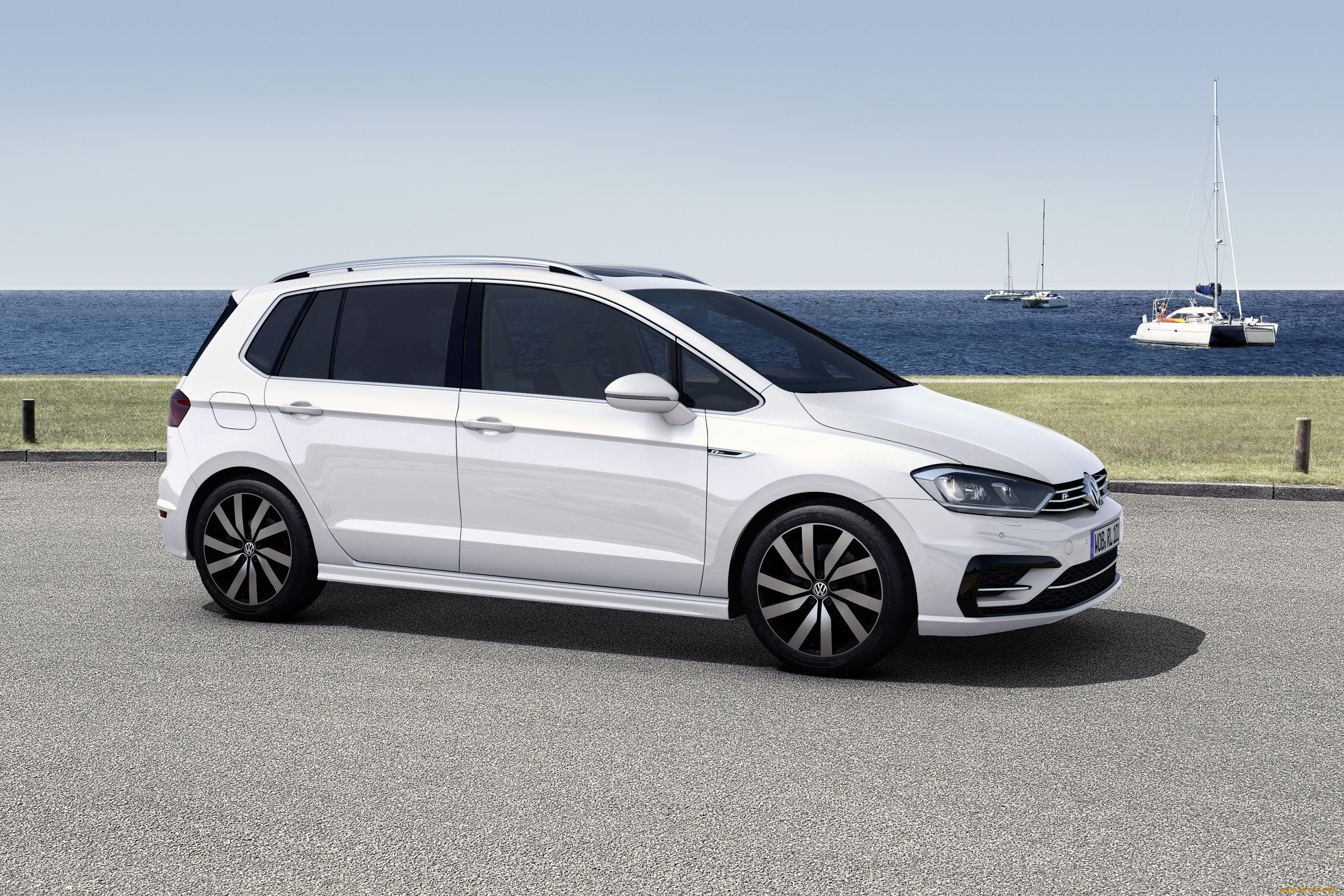 автомобили, volkswagen, 2015г, r-line, sportsvan, golf, светлый