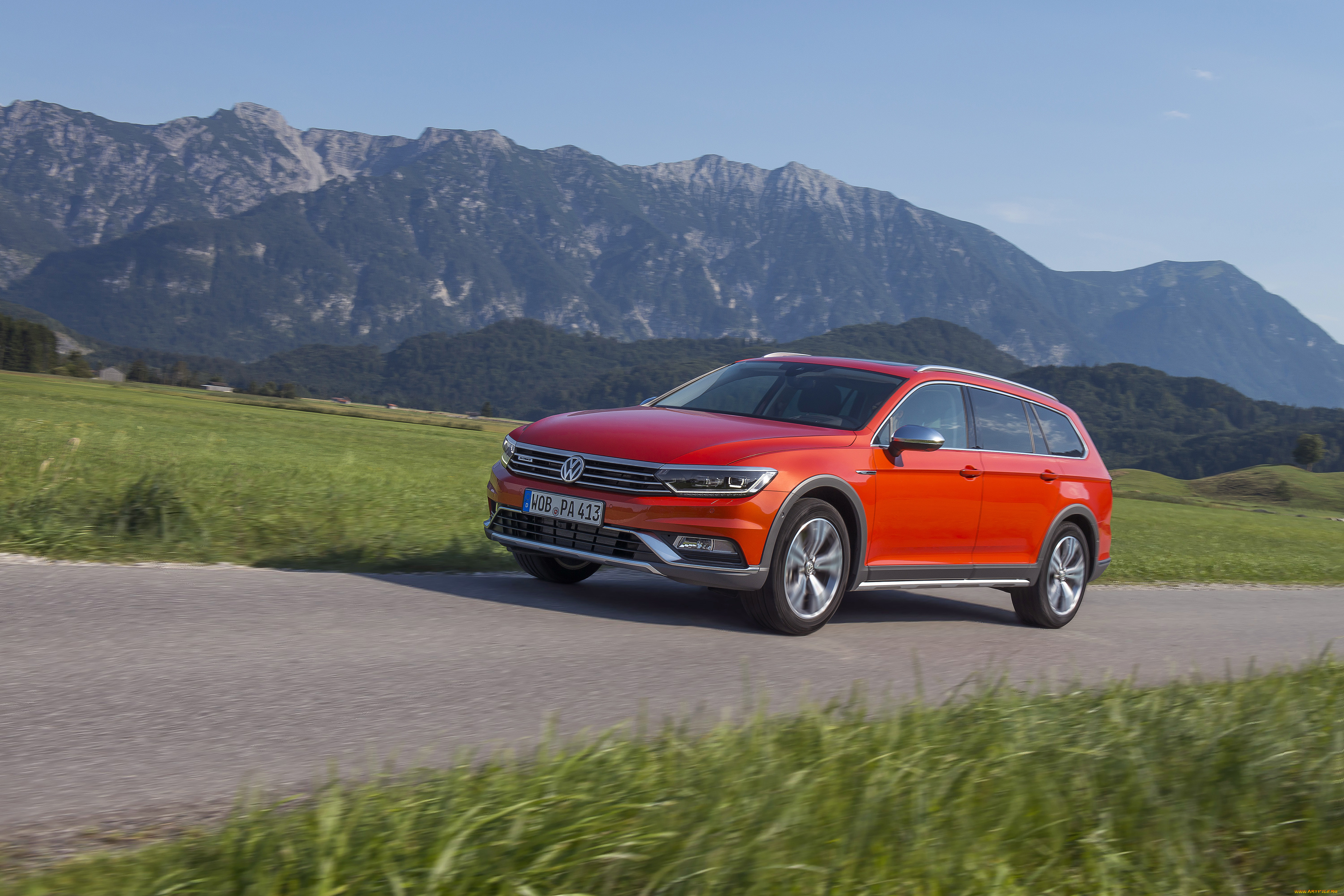 автомобили, volkswagen, alltrack, passat, красный, 2015, b8