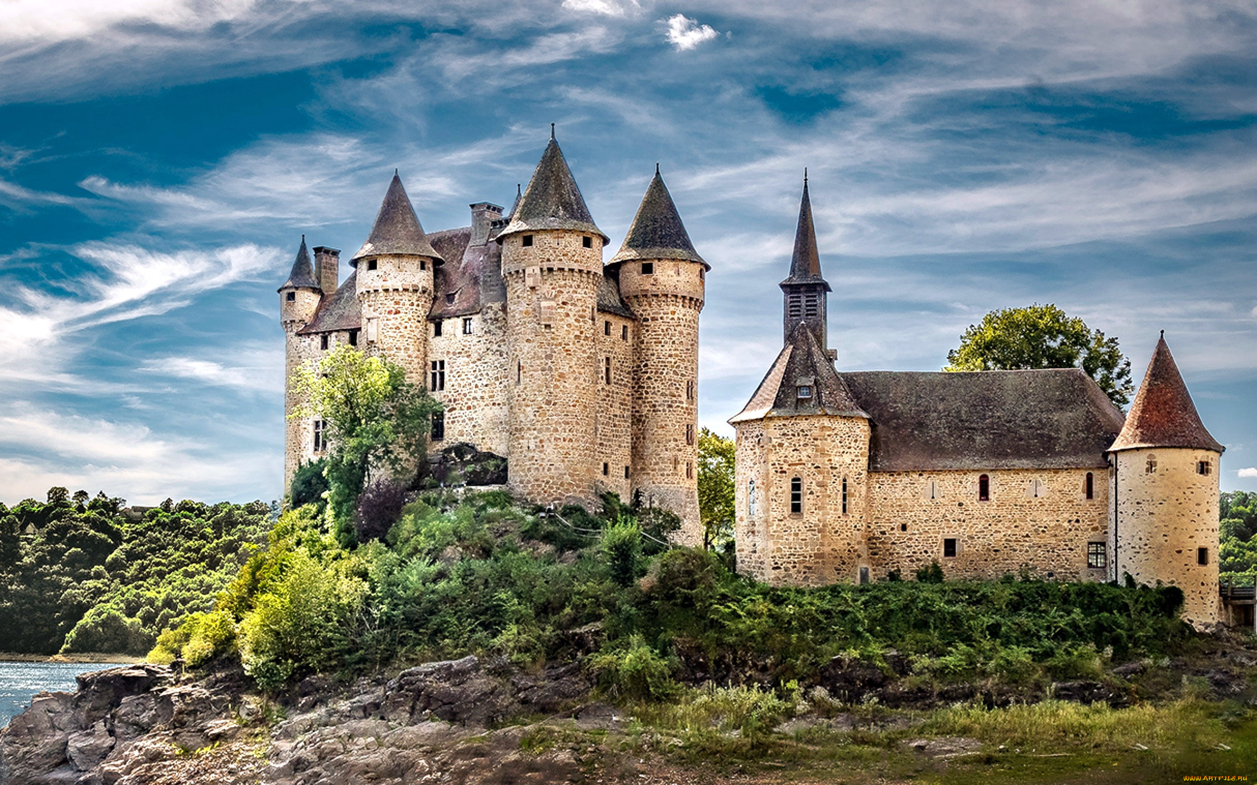 castle, of, val, , lanobre, , france, chateau-de-val, города, замки, франции, castle, of, val, lanobre, france, chateau-de-val