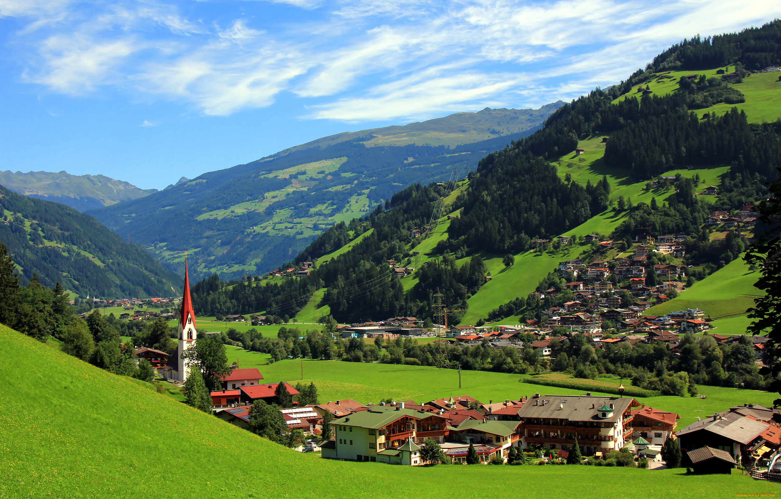 mayrhofen, австрия, города, -, панорамы