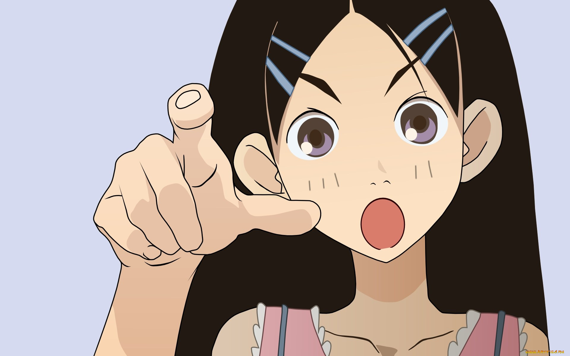аниме, sayonara, zetsubo, sensei, девочка, лицо, палец