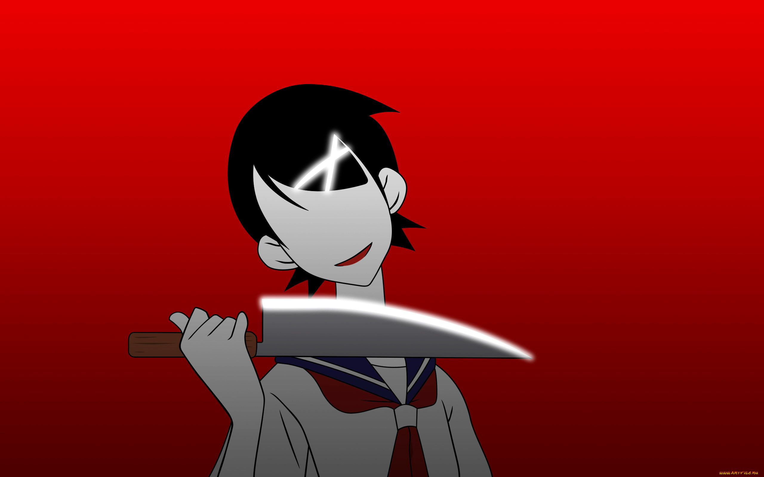 аниме, sayonara, zetsubo, sensei, форма, нож, девочка