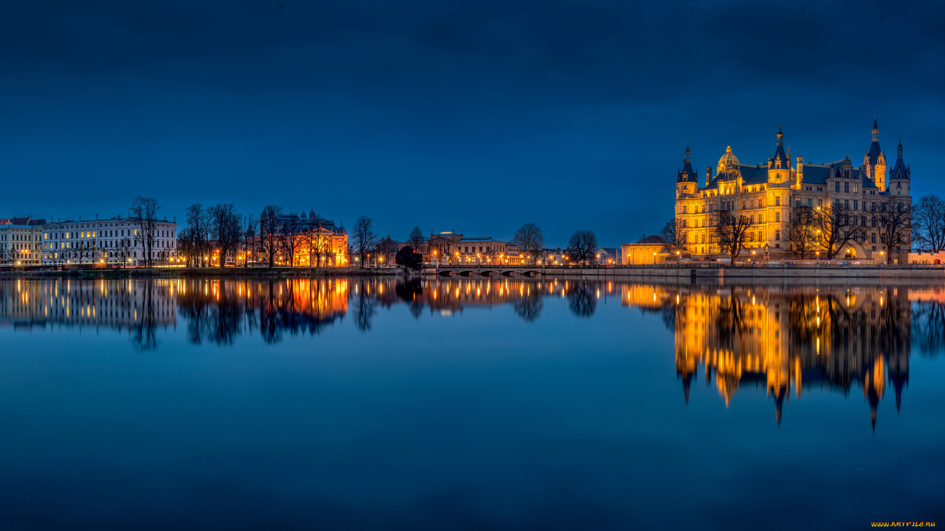 города, замок, шверин, , германия, oзеро, замок, schwerin, castle, спокойная, гладь, архитектура