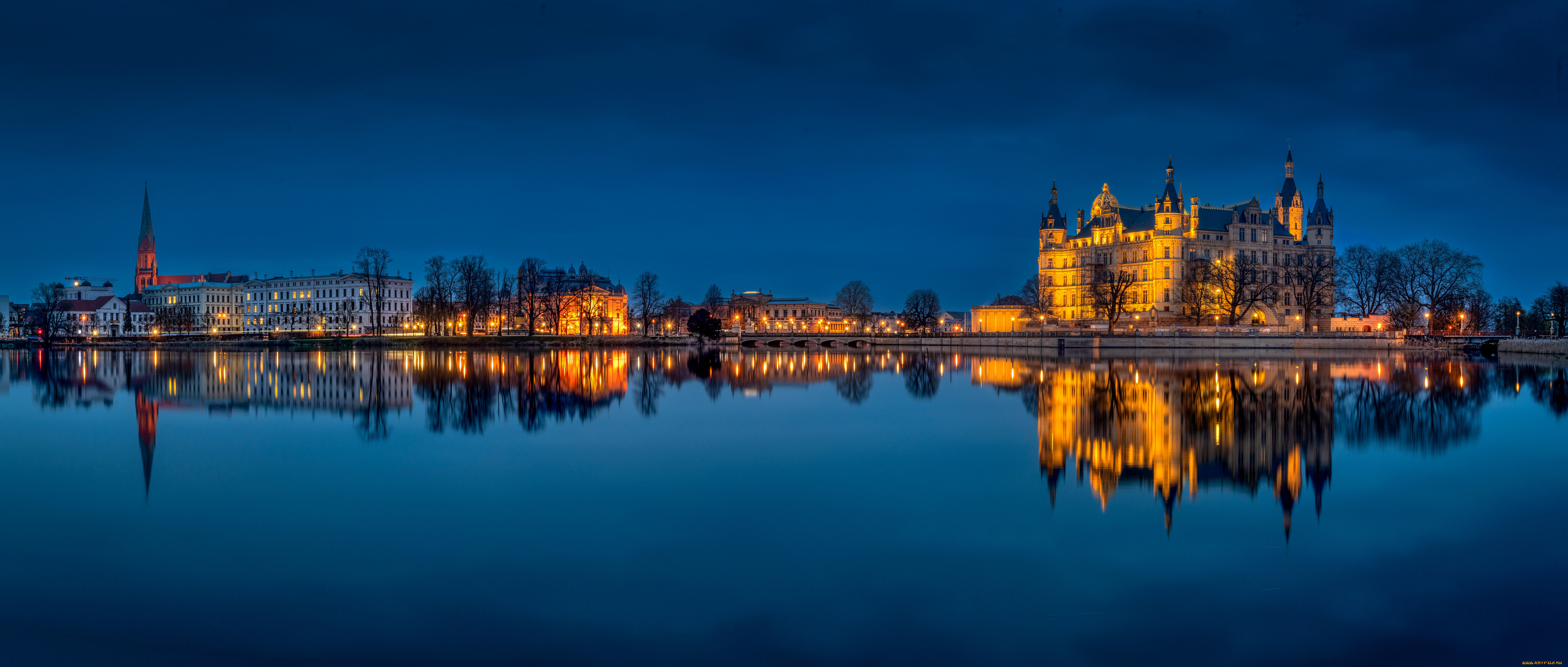 города, замок, шверин, , германия, oзеро, замок, schwerin, castle, спокойная, гладь, архитектура