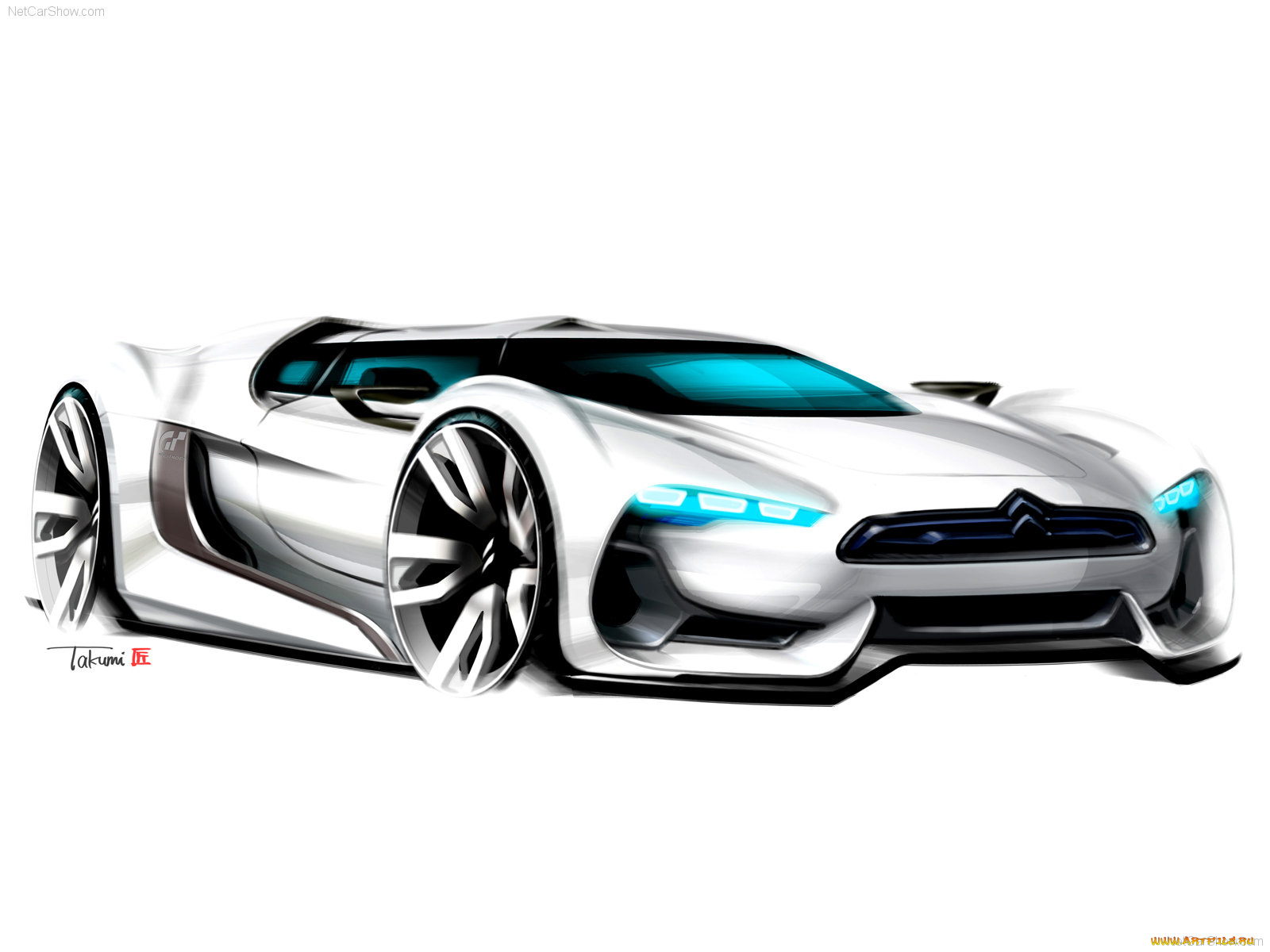 citroen, gt, concept, 2008, автомобили, рисованные