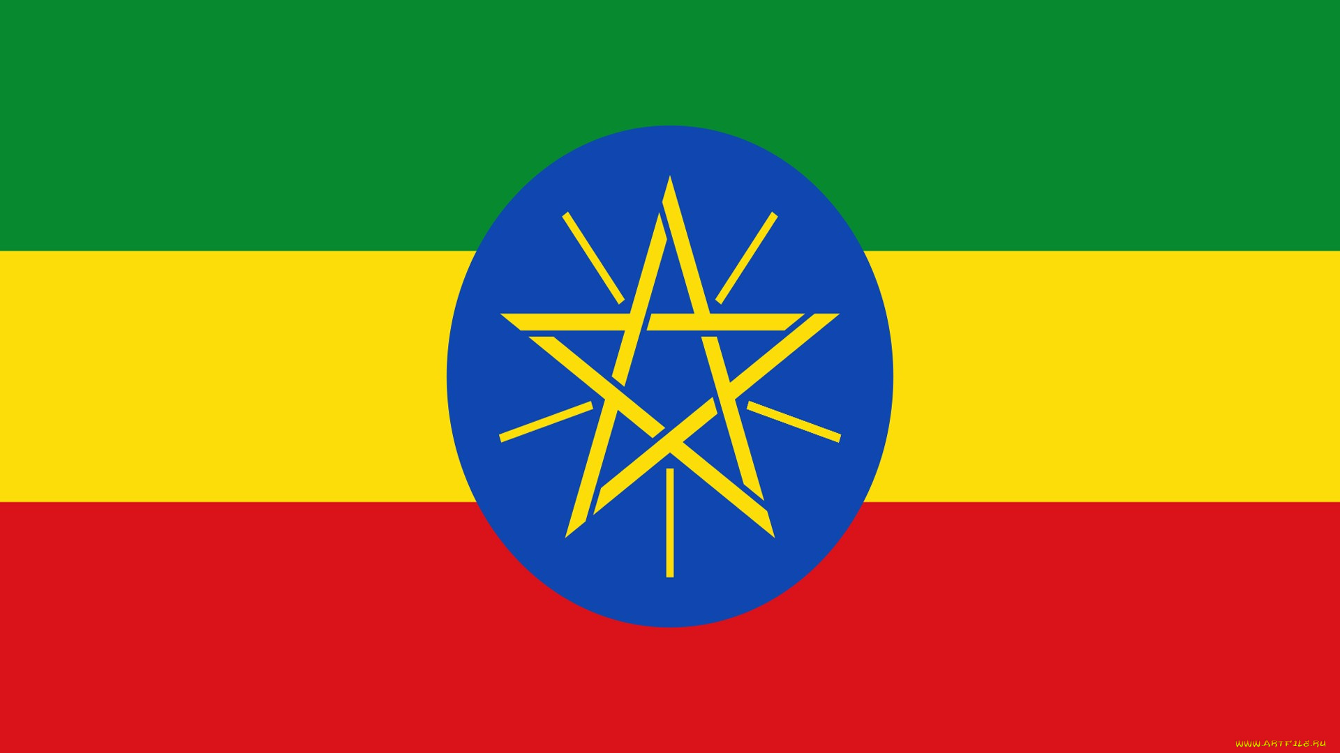 эфиопия, разное, флаги, гербы, зеленый, звезда, красный, желтый