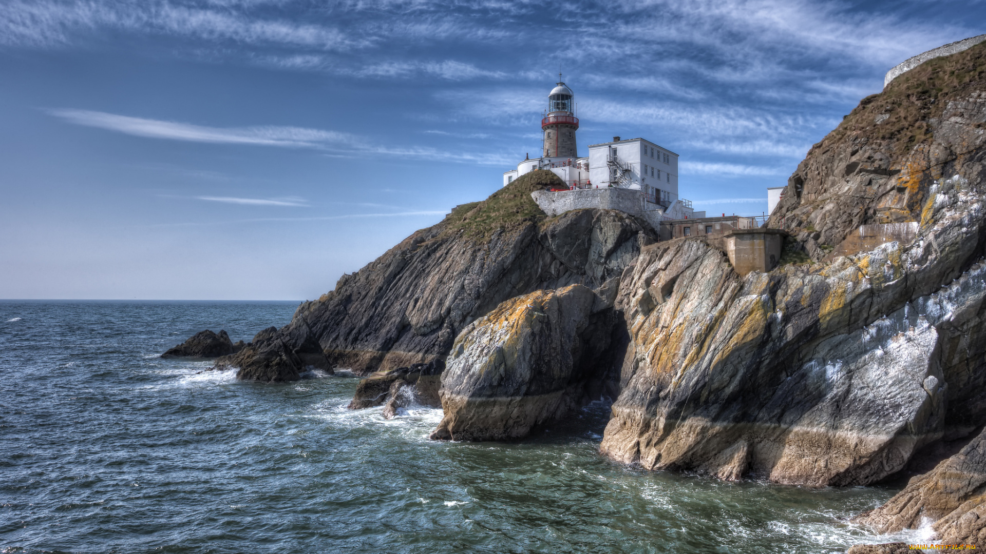 baily, lighthouse, howth, ireland, природа, маяки, ирландия, скалы, море, побережье