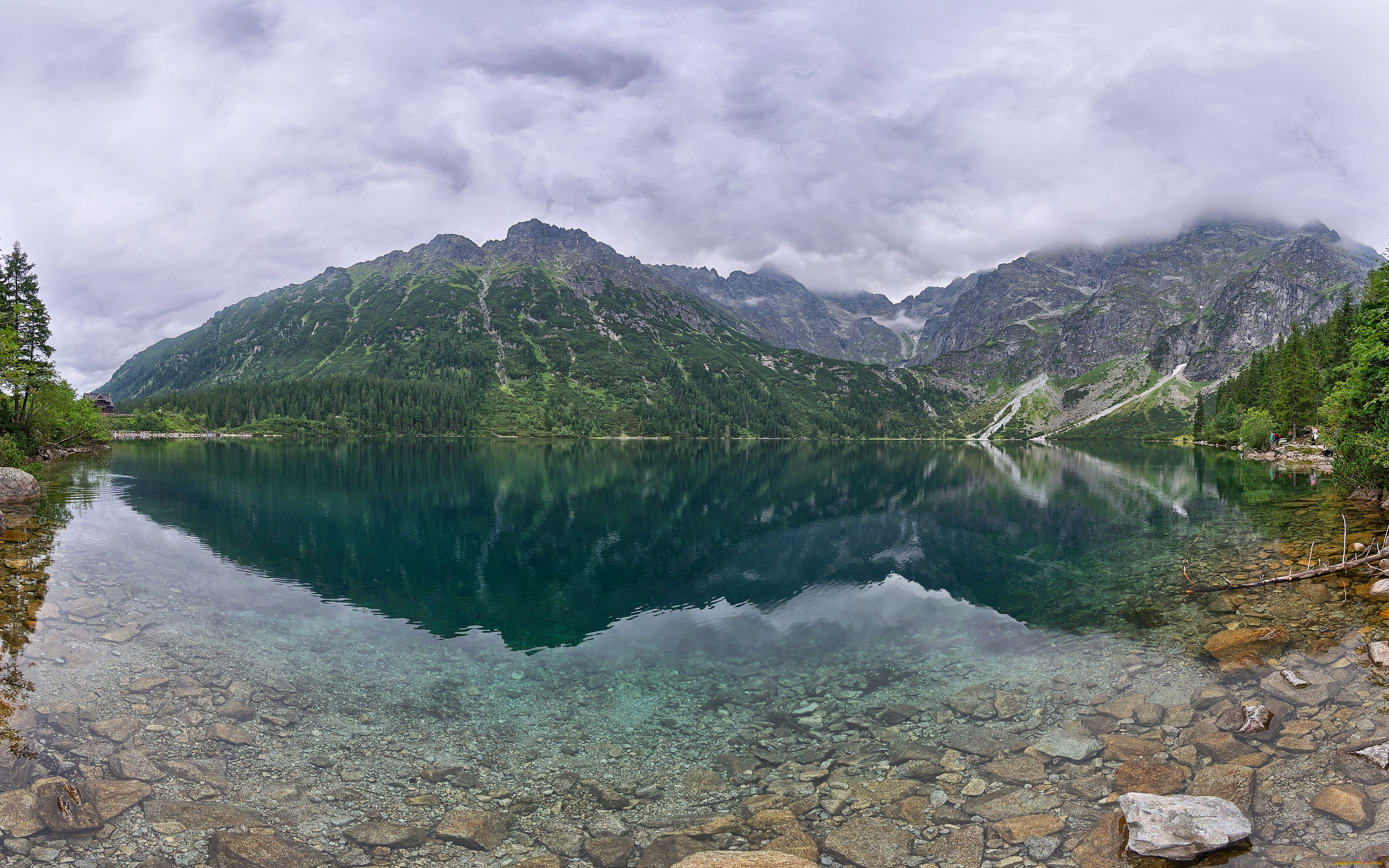 marine, eye, lake, tatra, mountains, poland, природа, реки, озера, отражение, озеро, польша, татры, горы, дно, камни, пейзаж