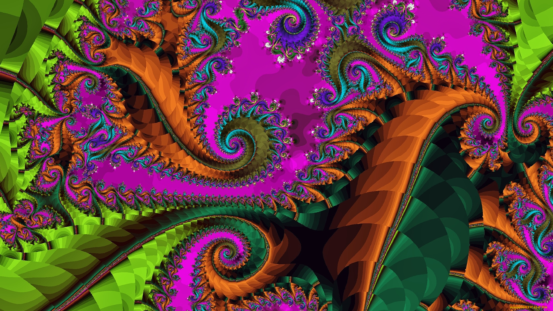 3д, графика, fractal, фракталы, цвета, узор, фон