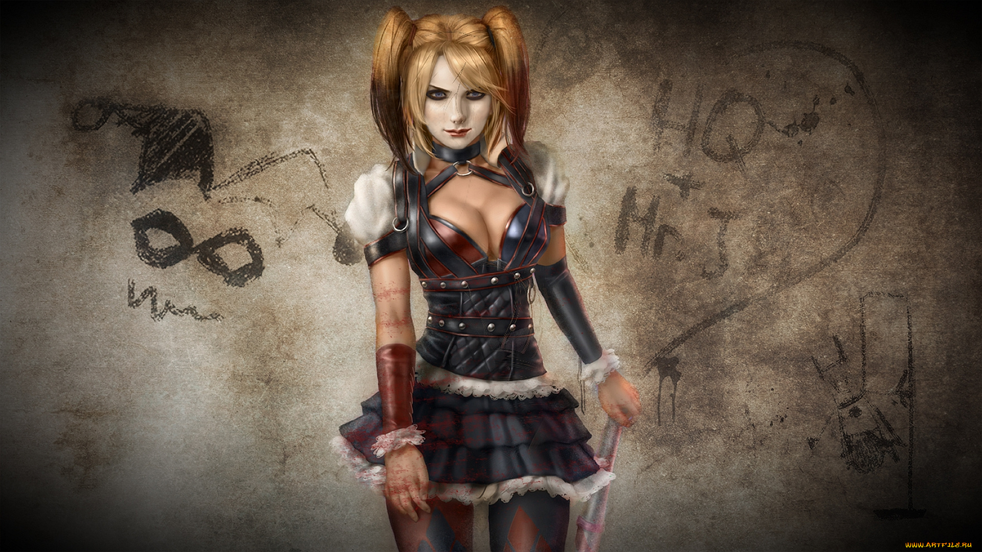 harley, quinn, фэнтези, девушки, комикс, графика, рисунок