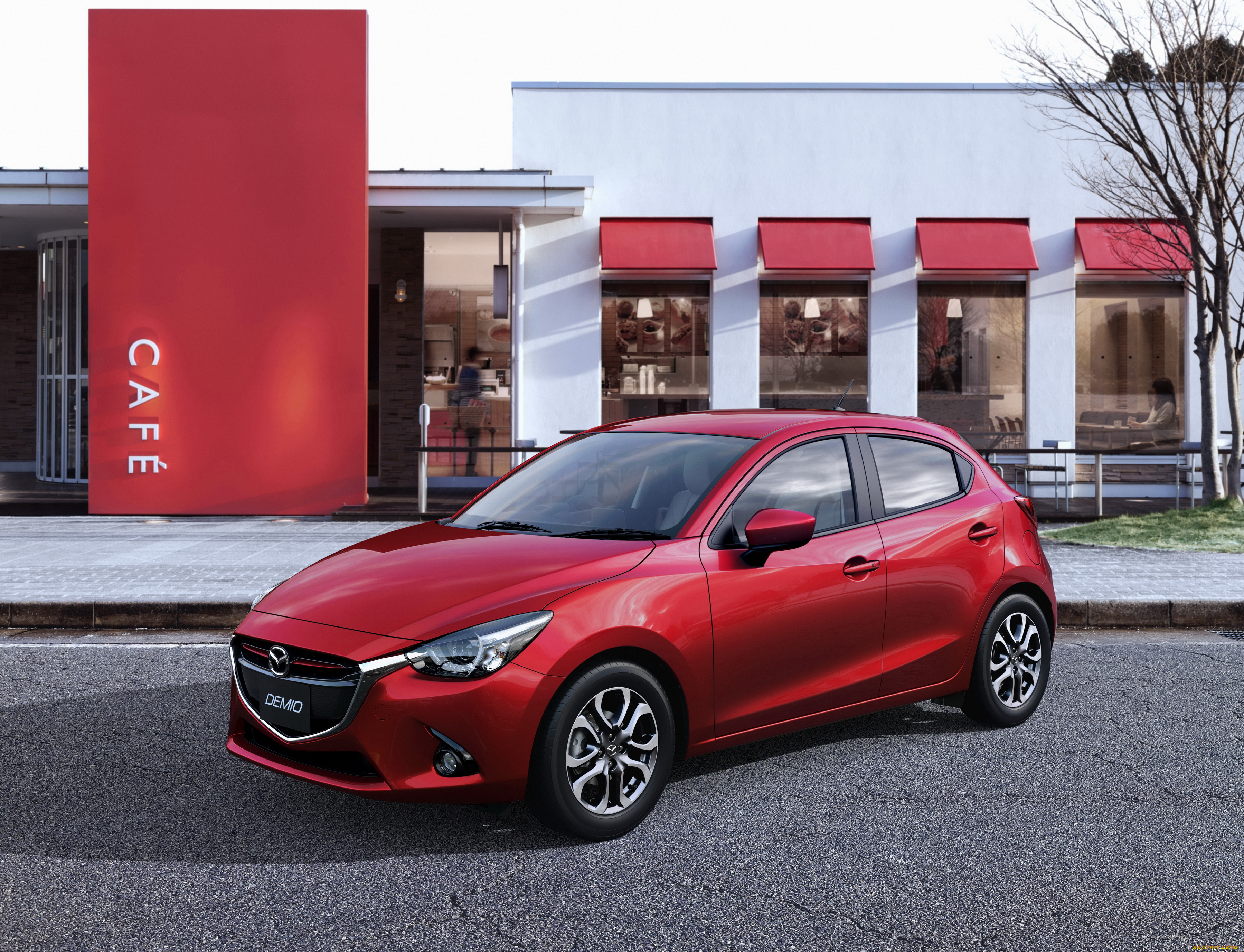 2014, mazda, demio, автомобили, mazda, красная, demio