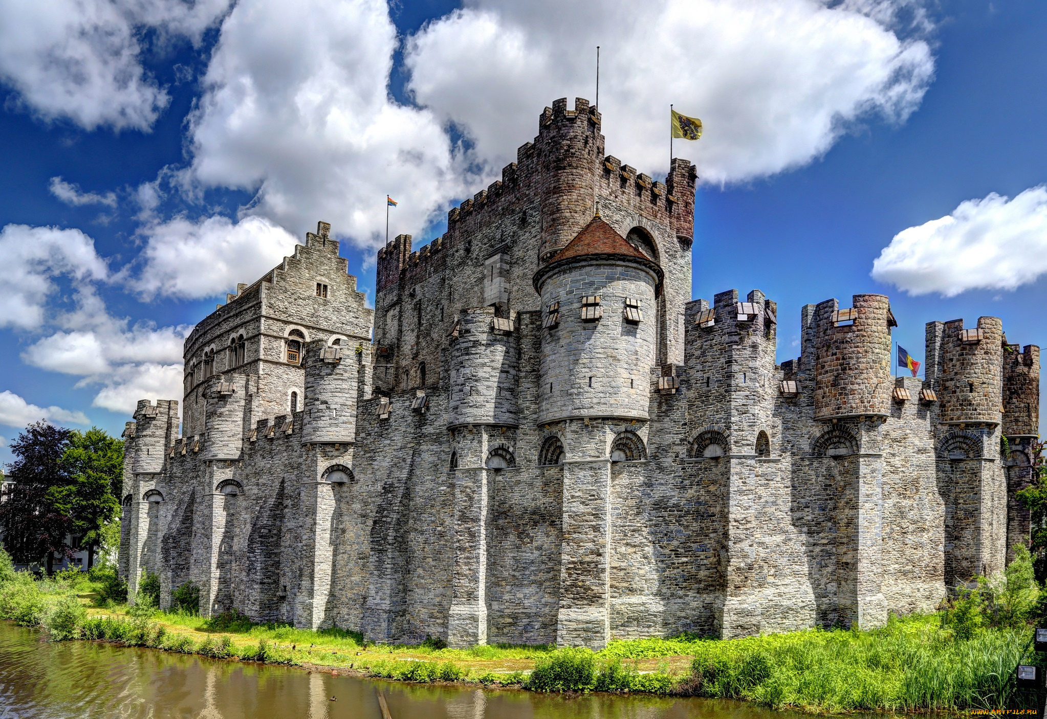 gravensteen, castle, , gand, , belgium, города, замки, бельгии, замок