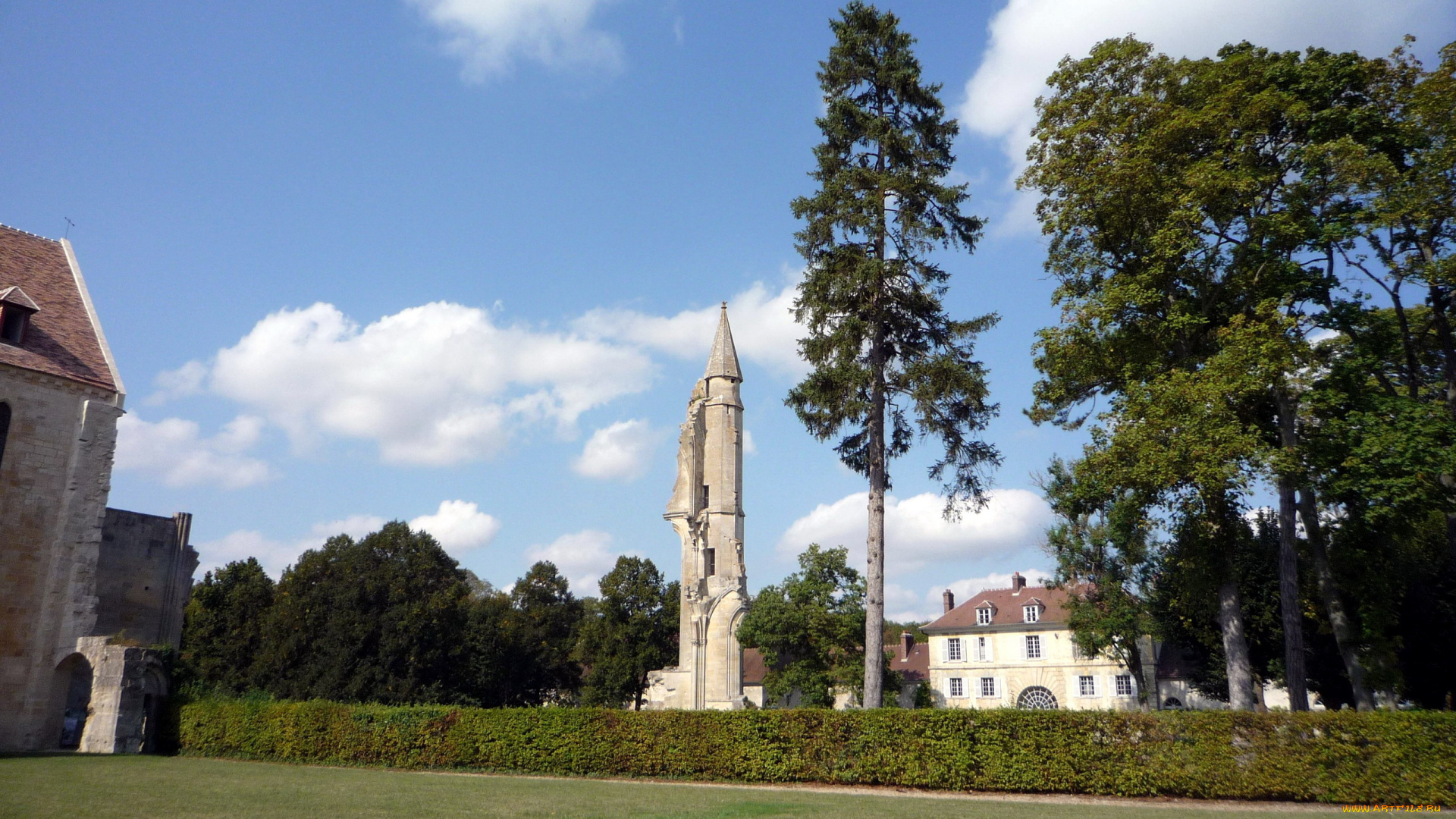 аббатство, royaumont, франция, города, -, католические, соборы, , костелы, , аббатства, royaumont, аббатство