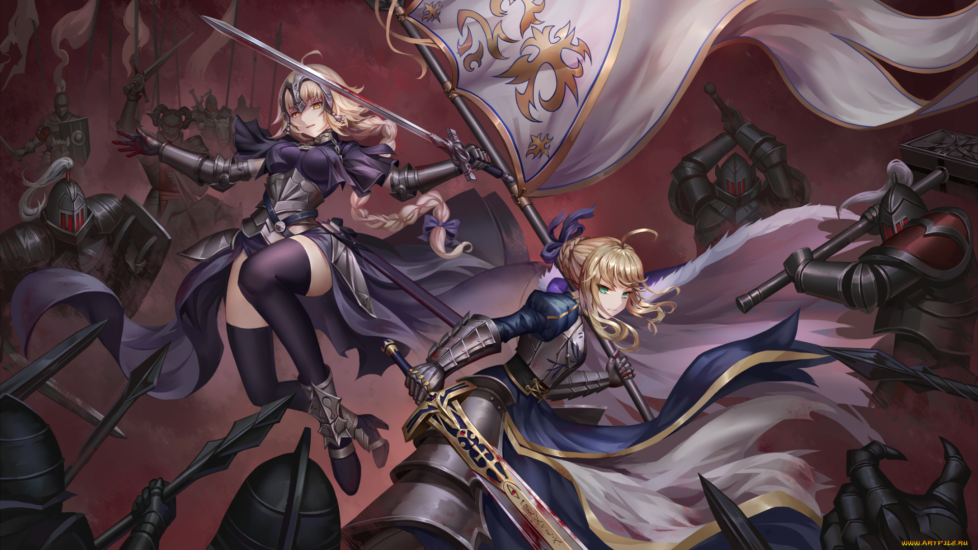аниме, fate, stay, night, jeanne, d'arc, saber